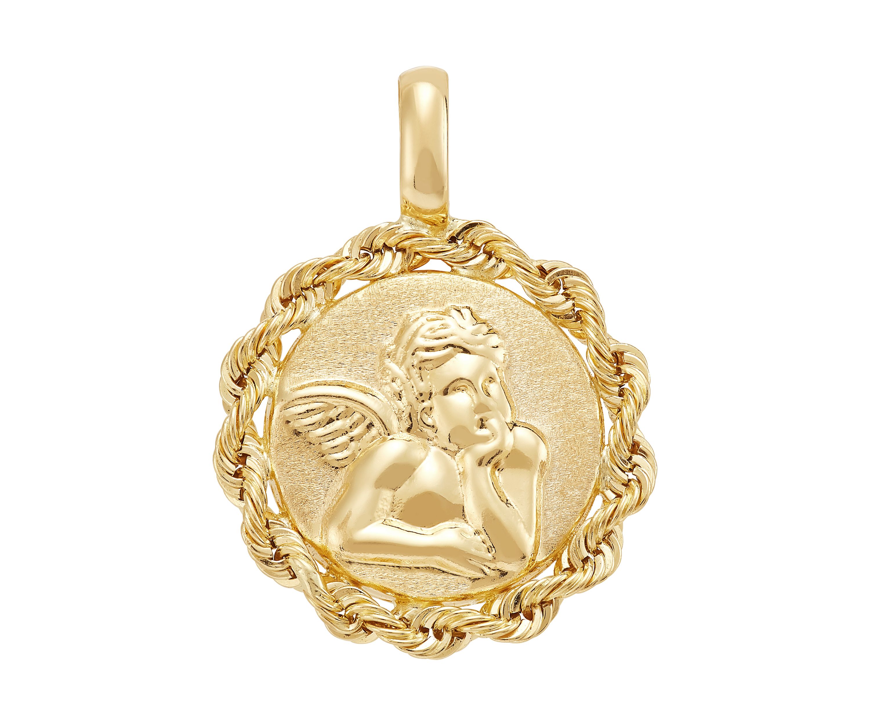 Raphael Angel Pendant in 10K Yellow Gold