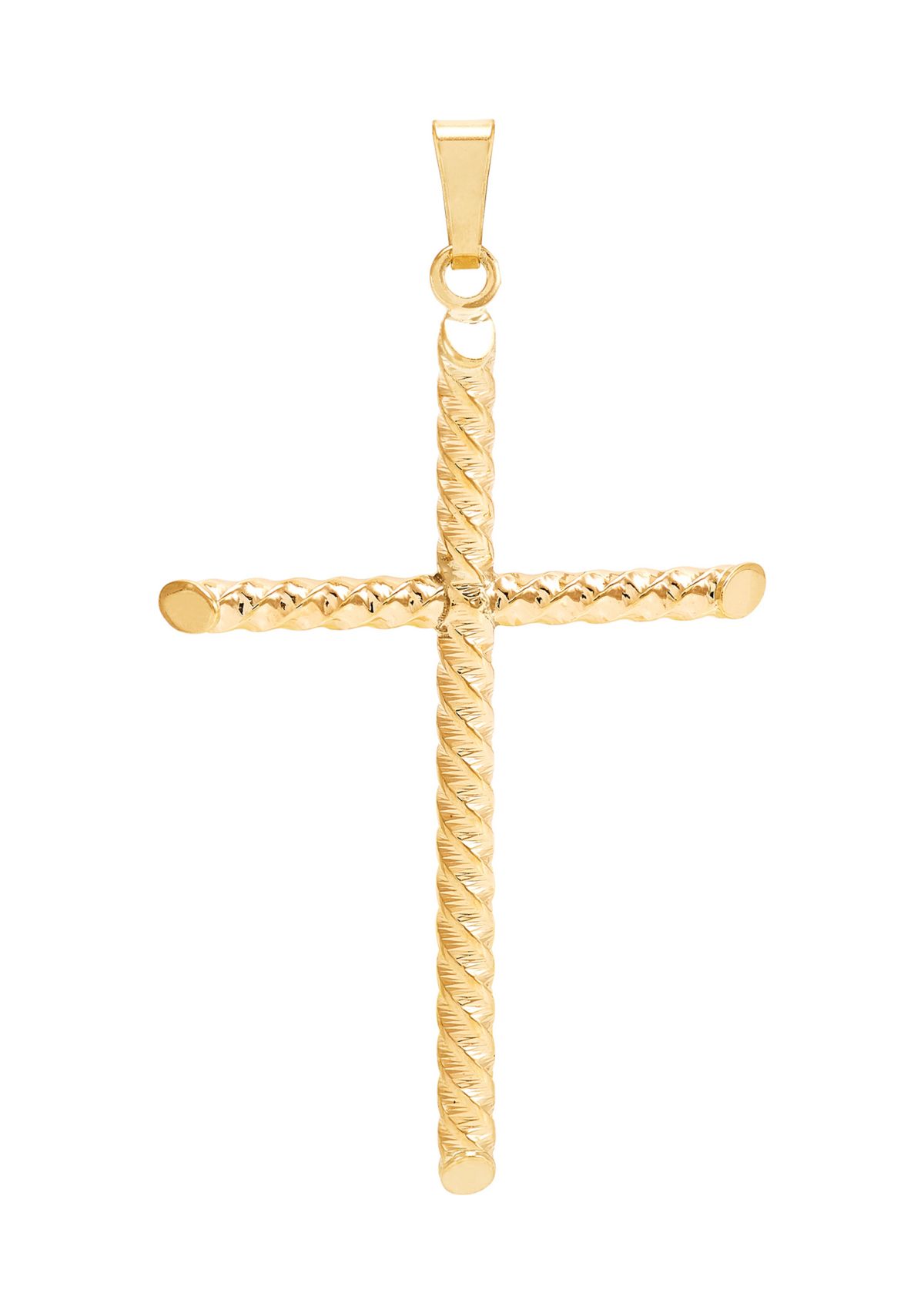 Tube Cross Pendant in 10K Yellow Gold
