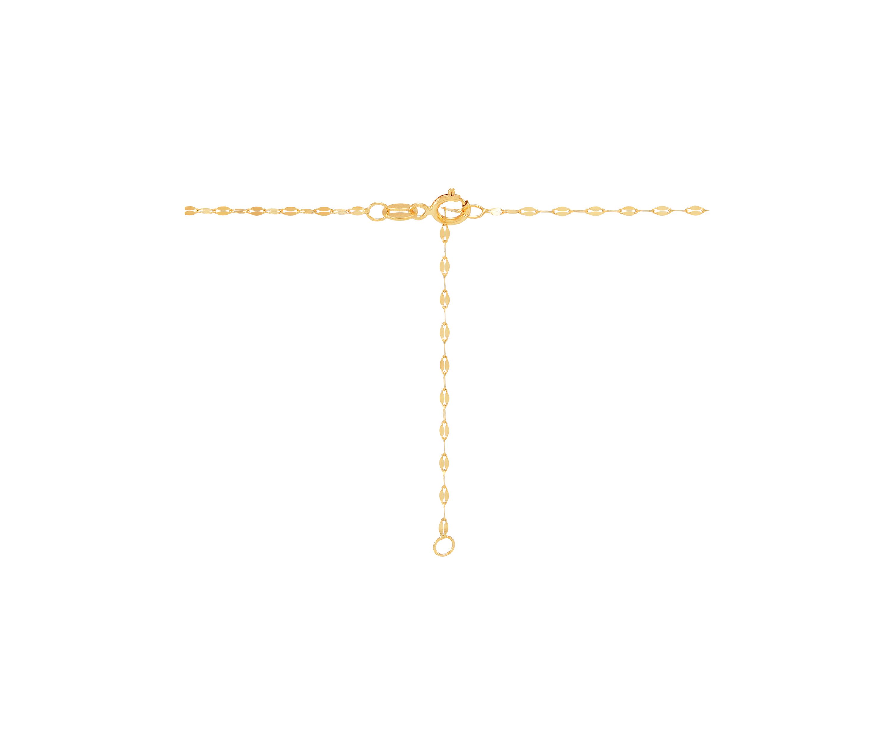 Beveled Edge Cross Pendant with 18" Solid Mirror Twist Chain in 10K Yellow Gold