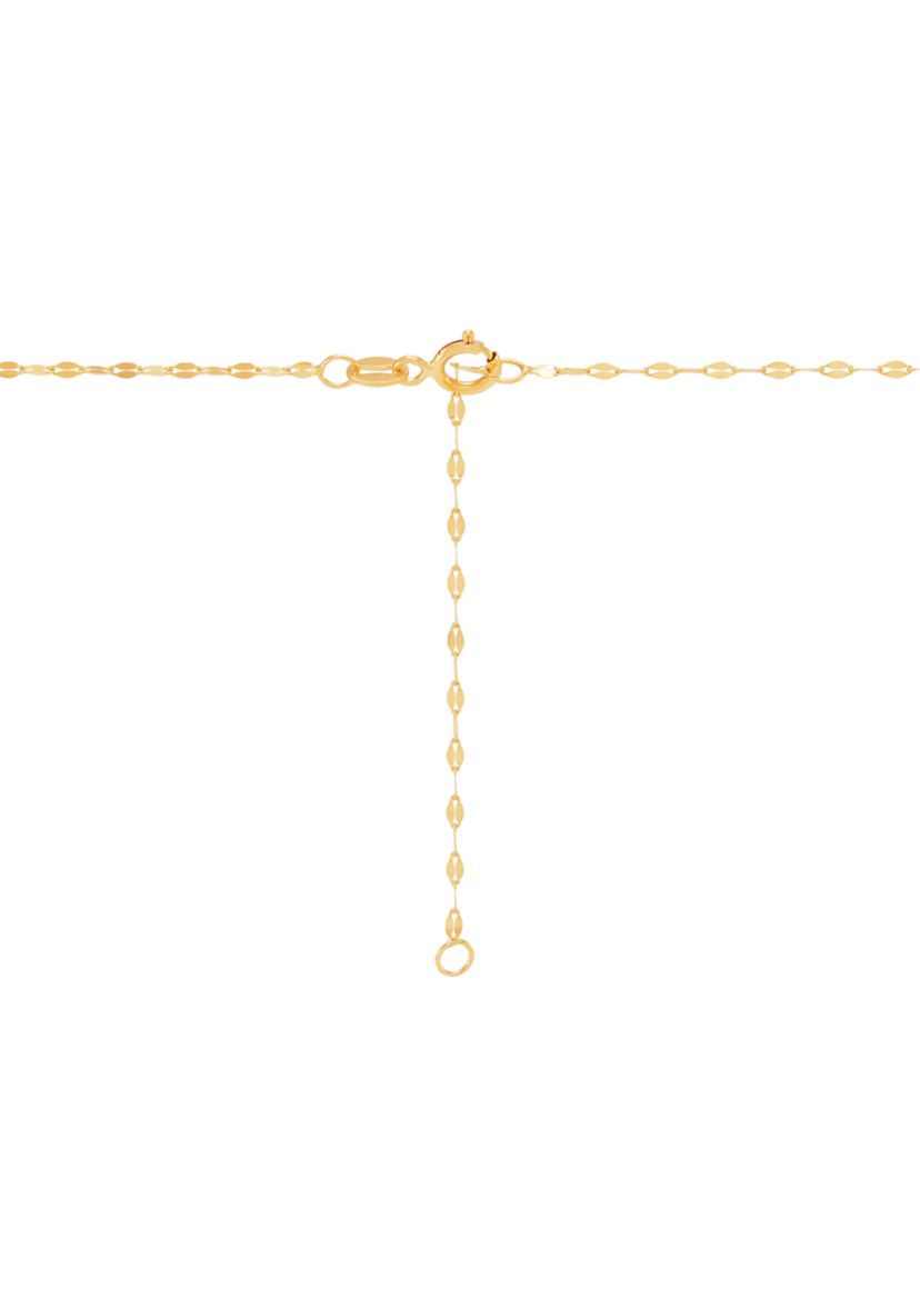 Beveled Edge Cross Pendant with 18" Solid Mirror Twist Chain in 10K Yellow Gold