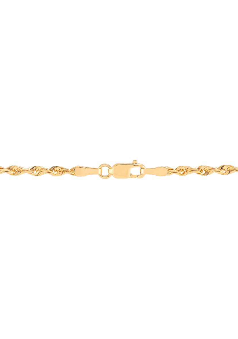 Texture Cross Pendant Necklace with 20" Rope Chain in 10K Yellow Gold