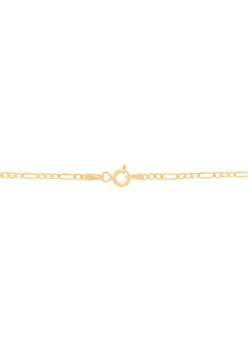 Center Cross Dog Tag with 20" Curb Chain in 10K Two Tone Gold