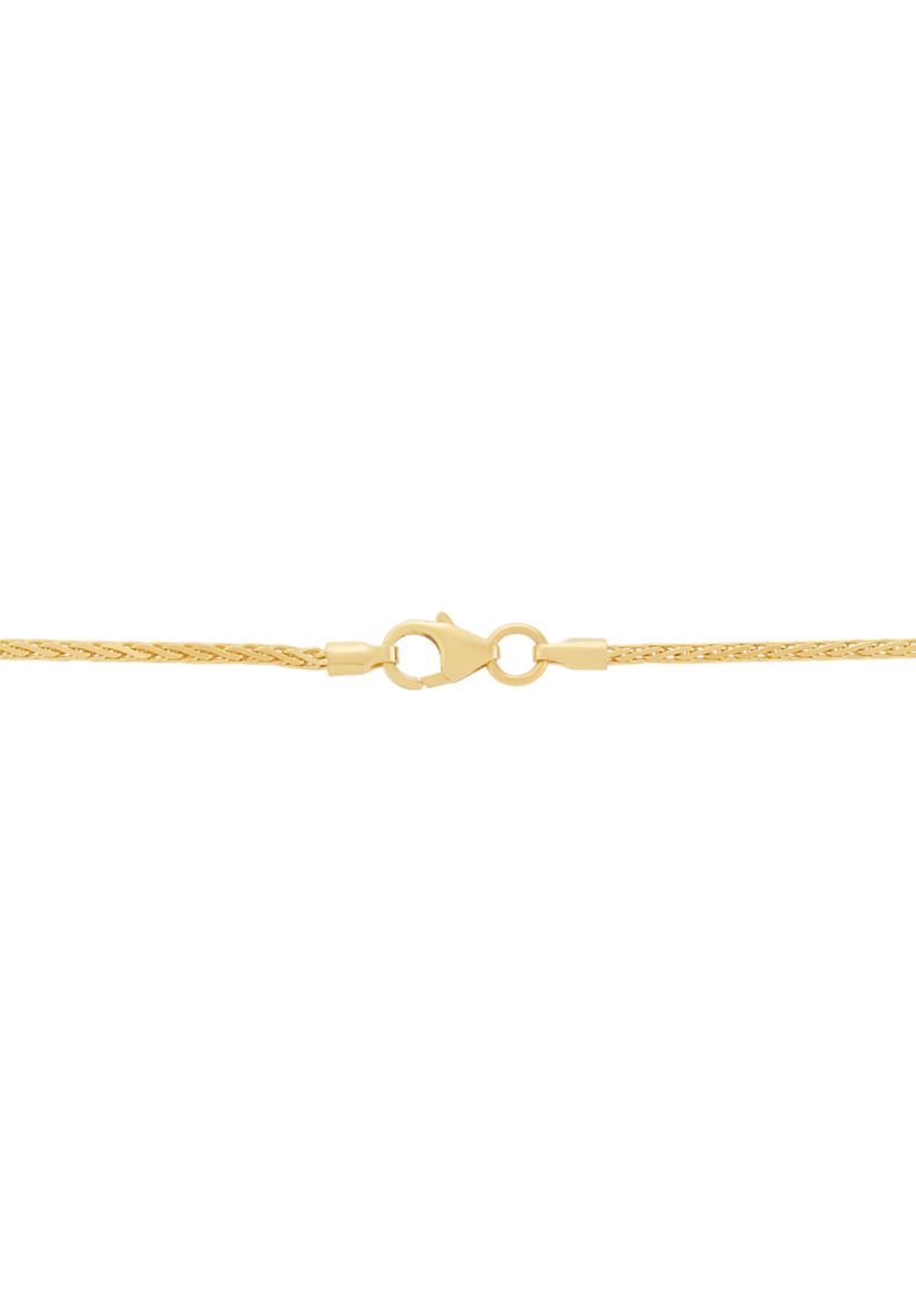 Jesus Face Pendant with 22" Wheat Chain in 10K Yellow Gold