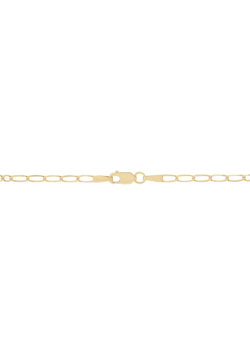 Italian Horn Pendant with 20" Figaro Chain in 10K Yellow Gold