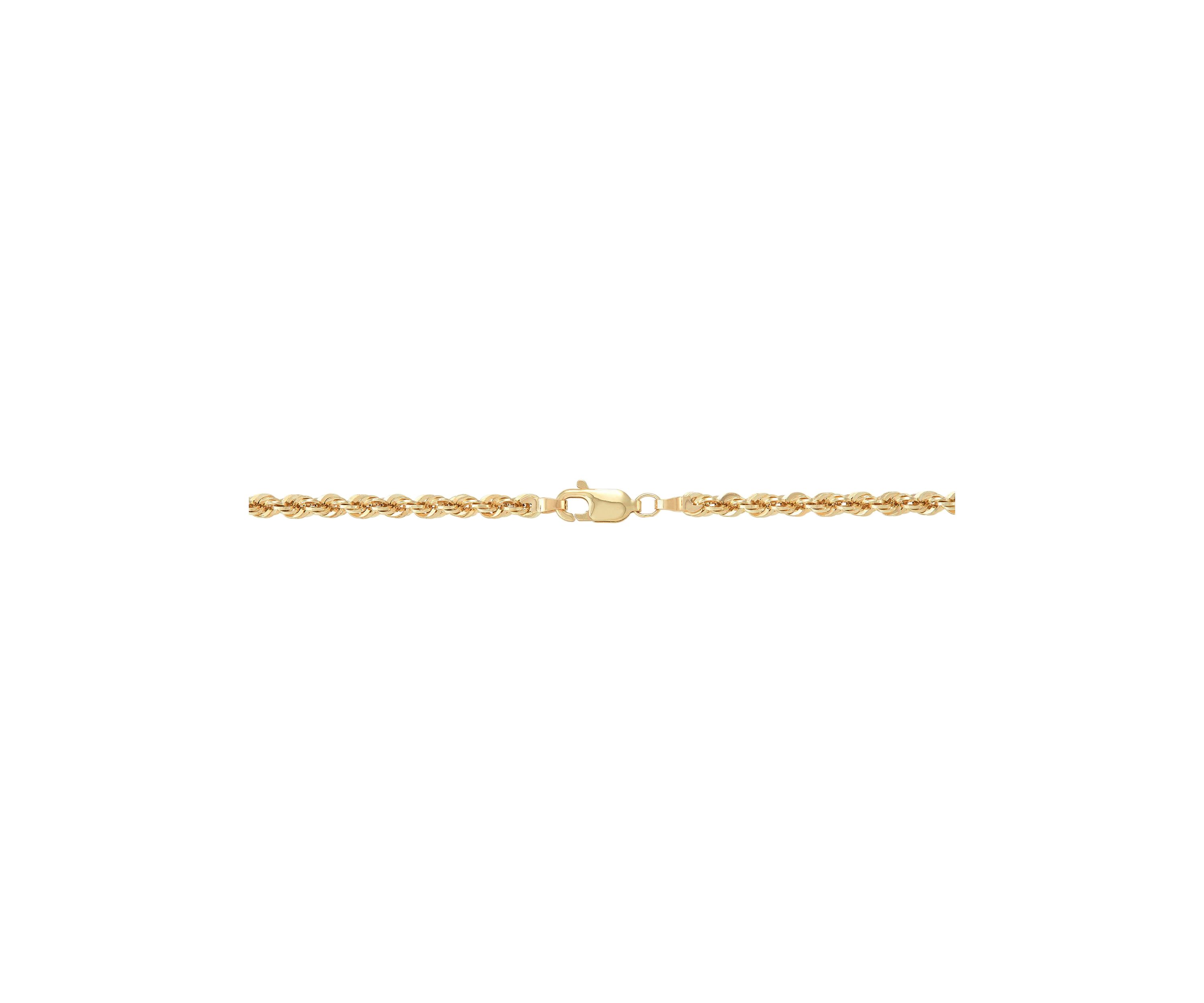 Cross Pendant with 20" Rope Chain in 10K Yellow Gold