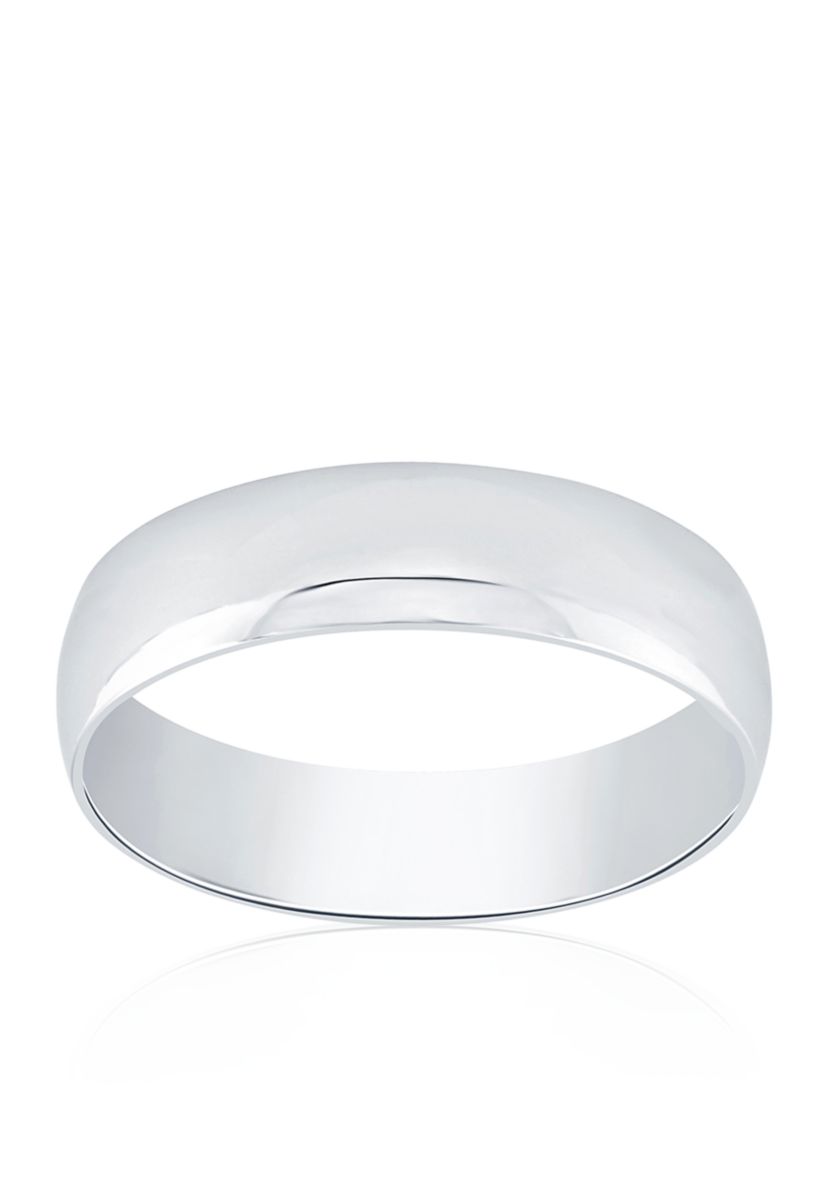 Polished Comfort Fit Ring in 10k White Gold