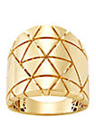 Star Design Band Ring in 10k Yellow Gold