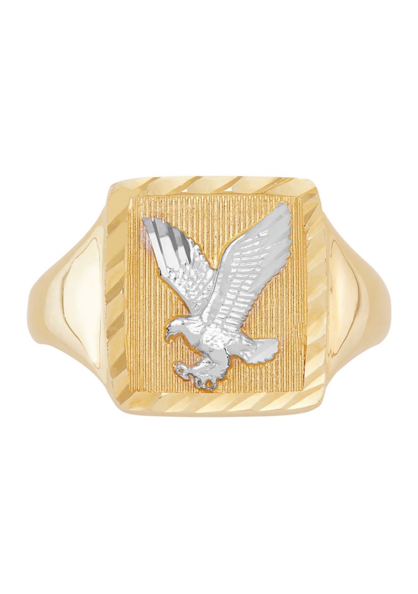 Mens Eagle Ring in 10K Yellow Gold