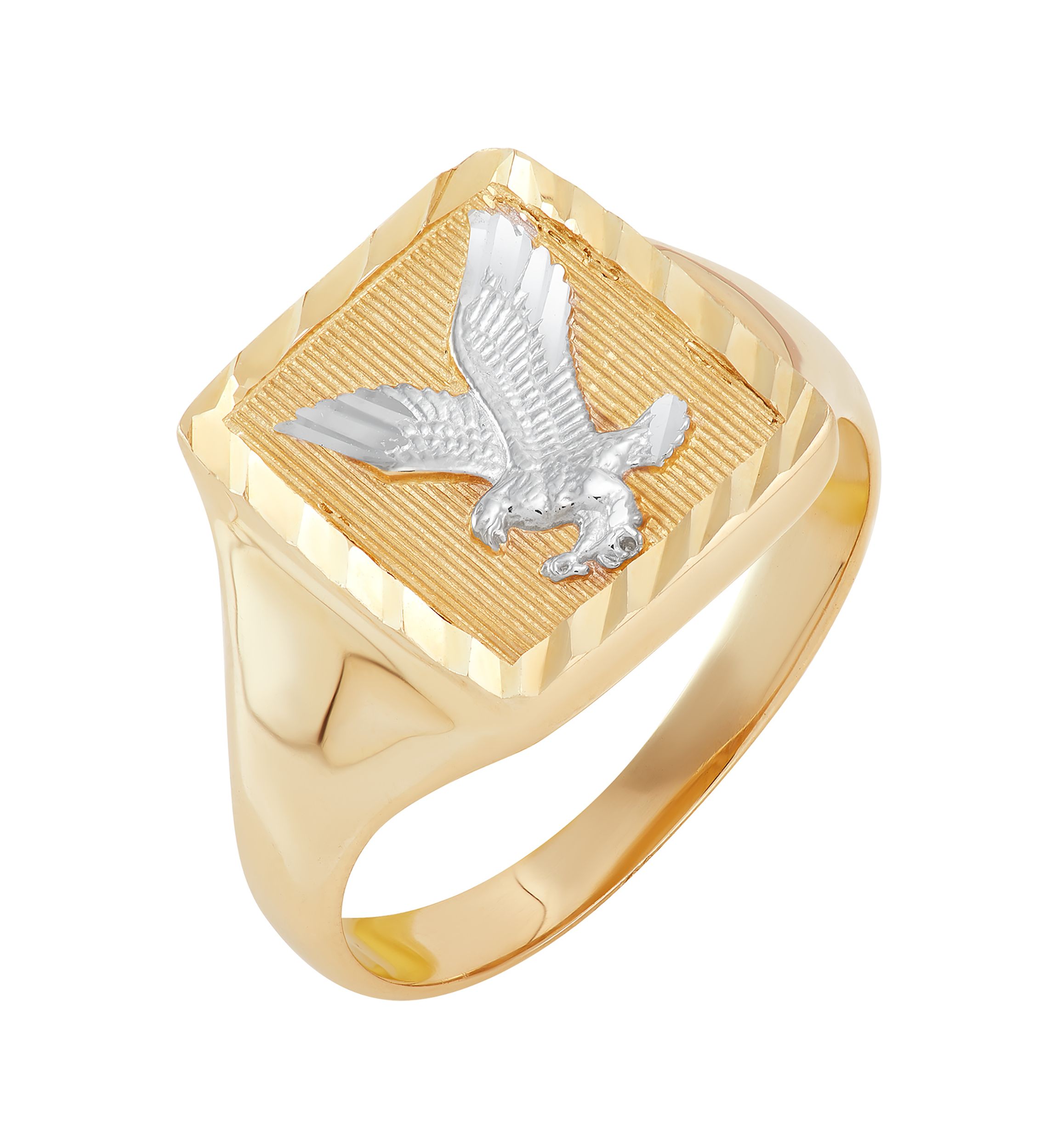 Mens Eagle Ring in 10K Yellow Gold