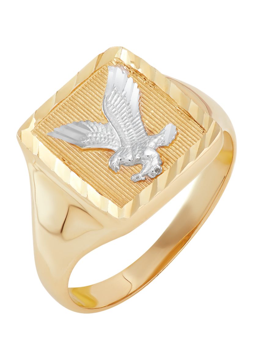 Mens Eagle Ring in 10K Yellow Gold