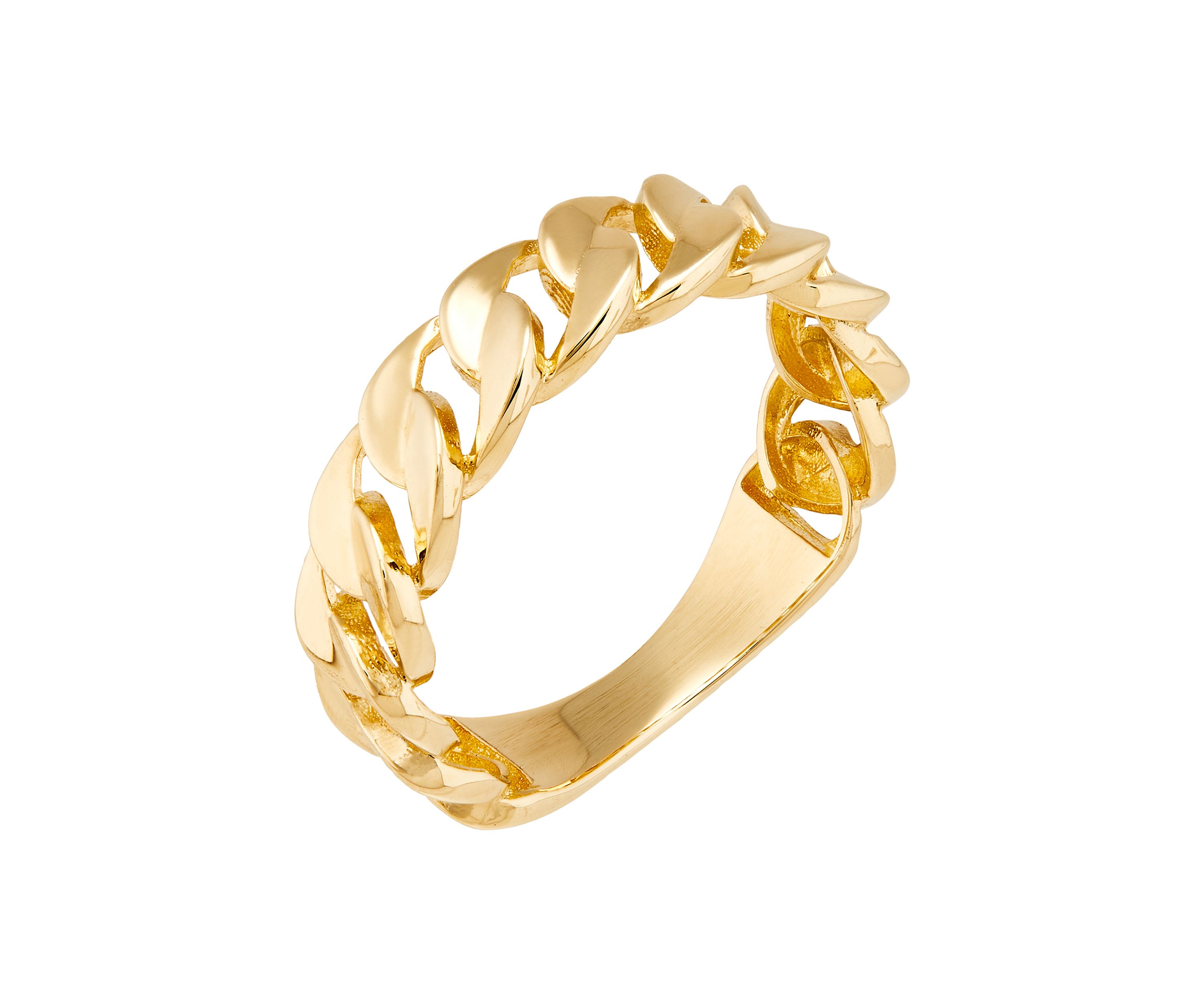Curb Design Band Ring in 10K Yellow Gold