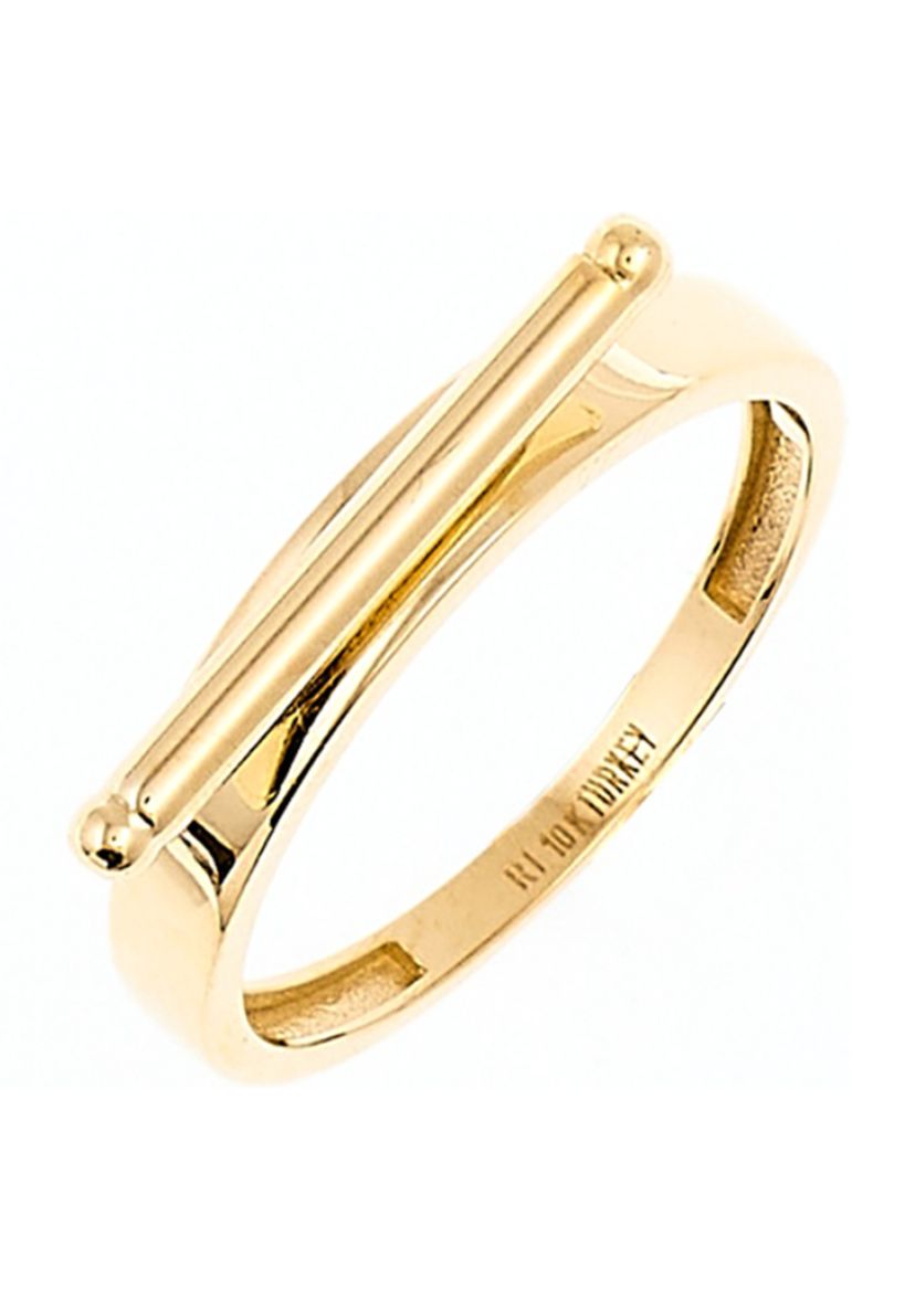 Bar on Band Ring in 10K Yellow Gold