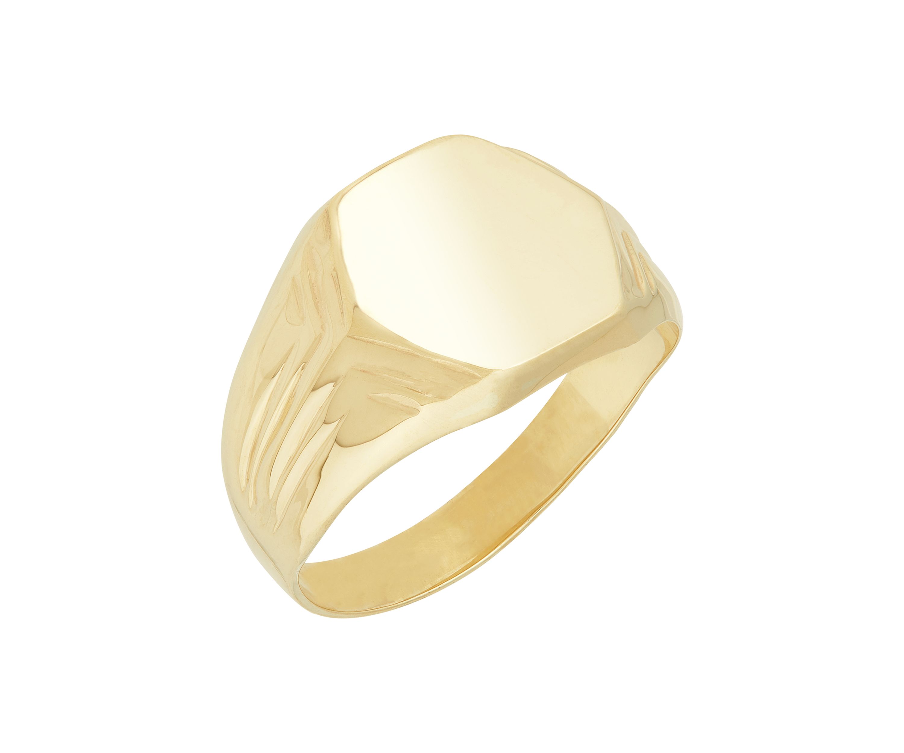 Gents Hexagon Dignet Ring in 10K Yellow Gold