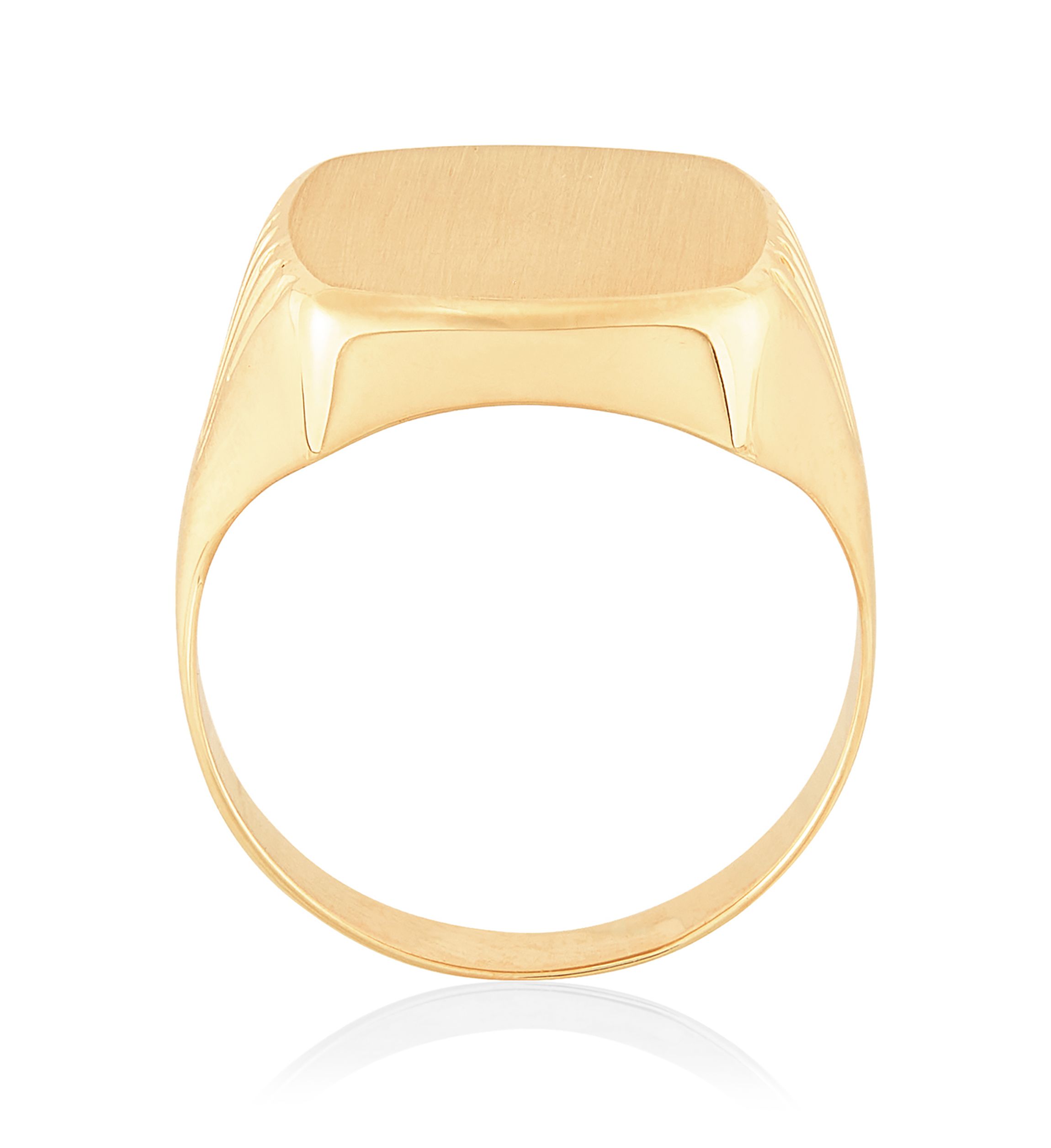 Mens Cushion Signet Ring in 10K Yellow Gold