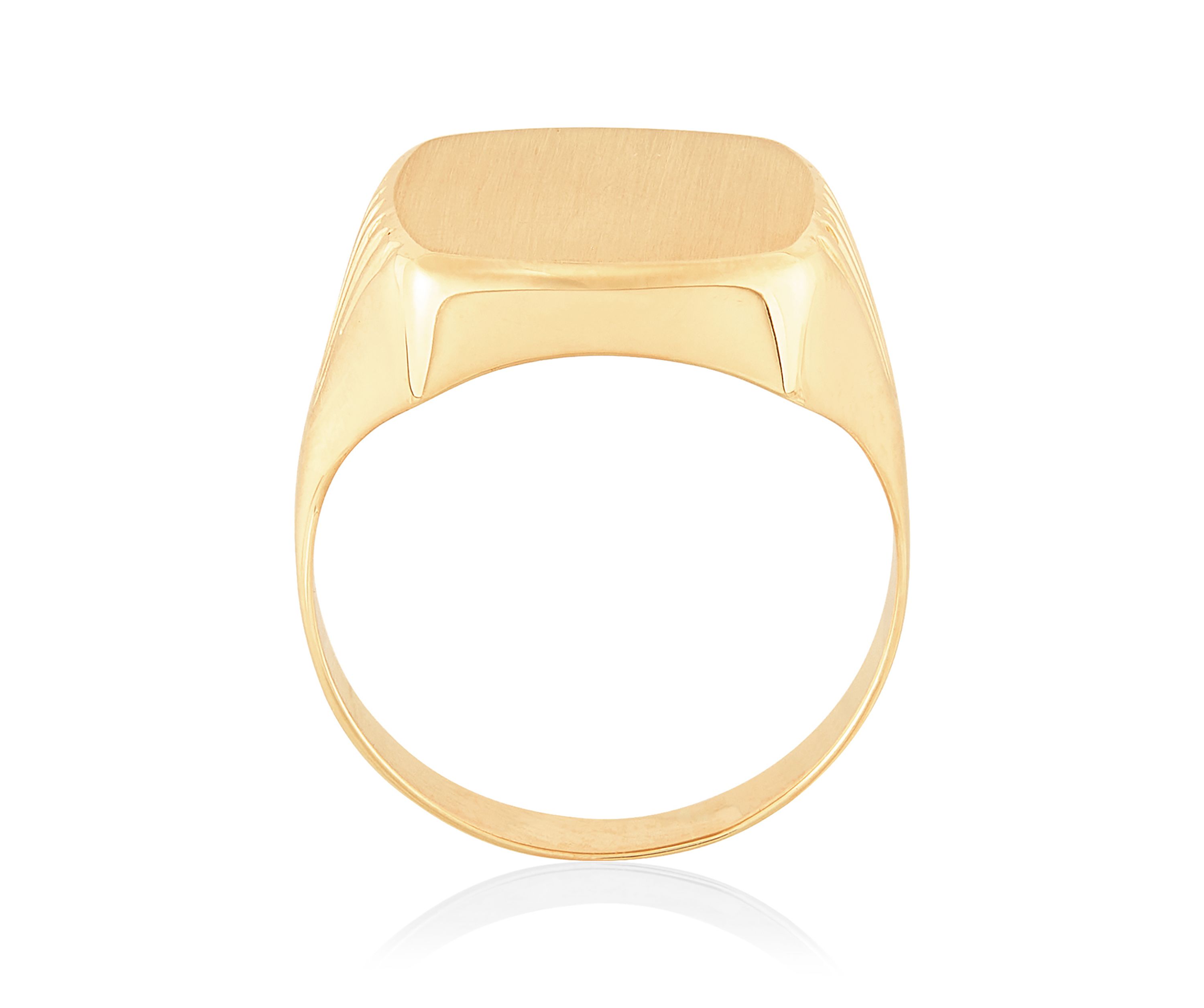Mens Cushion Signet Ring in 10K Yellow Gold