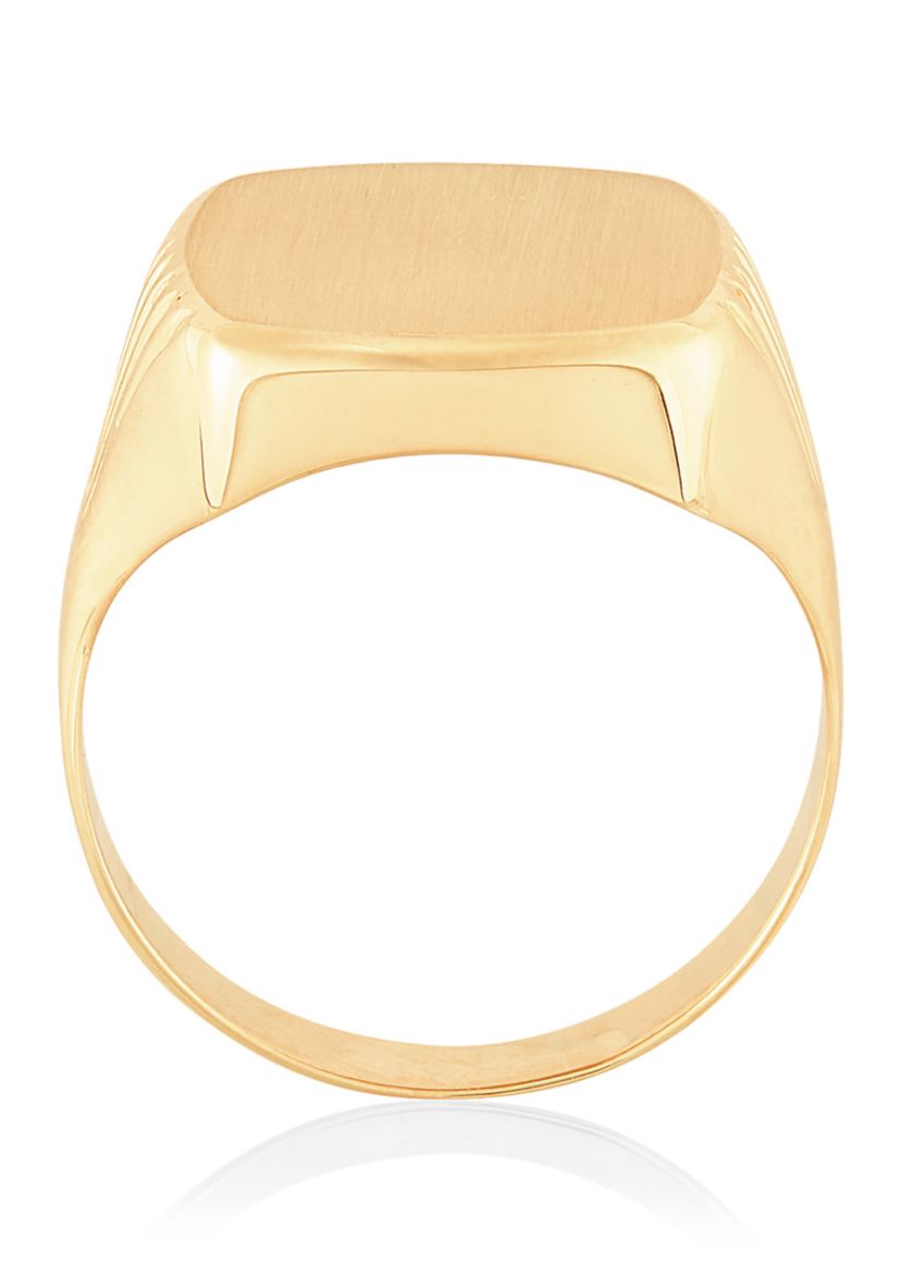 Mens Cushion Signet Ring in 10K Yellow Gold