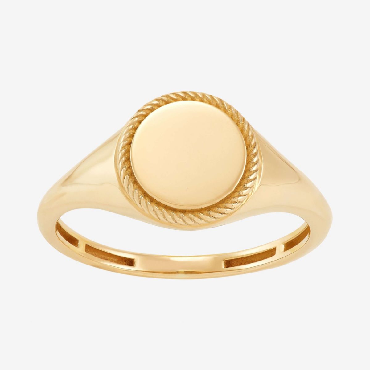 14K Yellow Gold Round Signet Ring