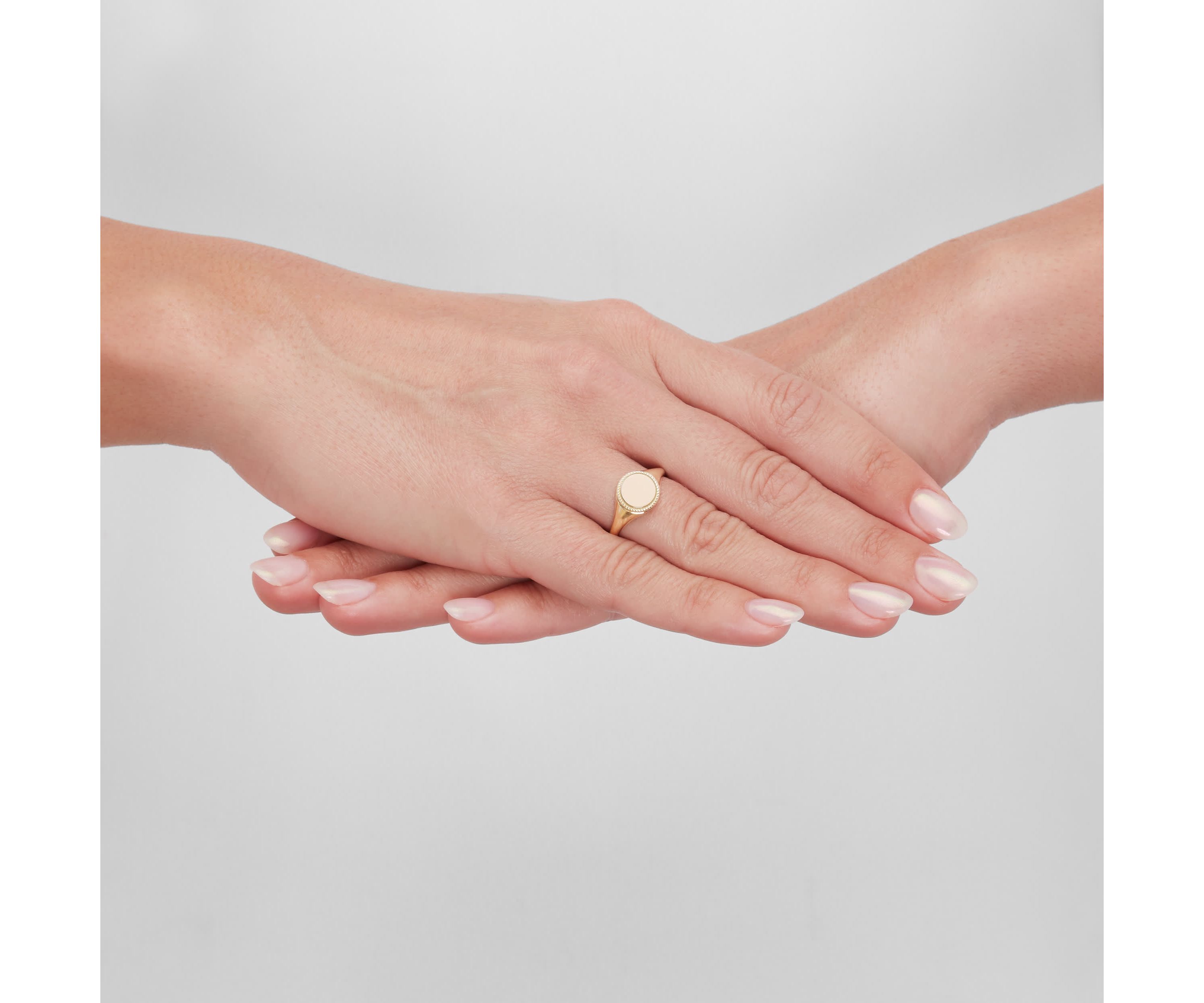 14K Yellow Gold Round Signet Ring