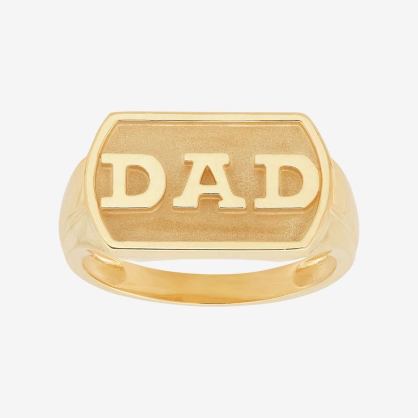 14K Yellow Gold Dad Signet Ring