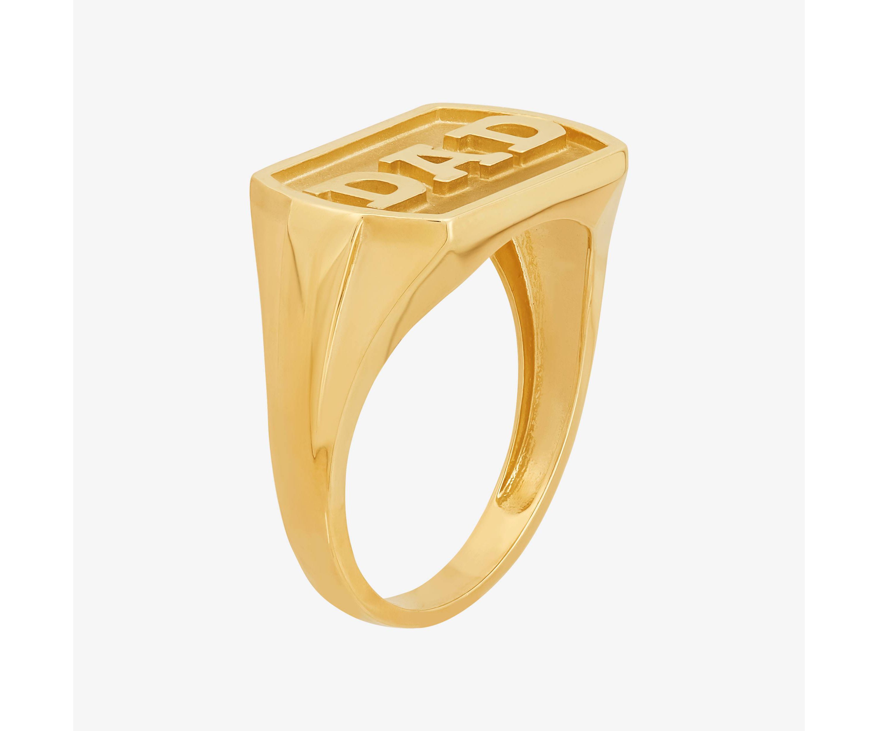 14K Yellow Gold Dad Signet Ring