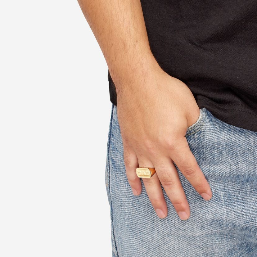 14K Yellow Gold Dad Signet Ring