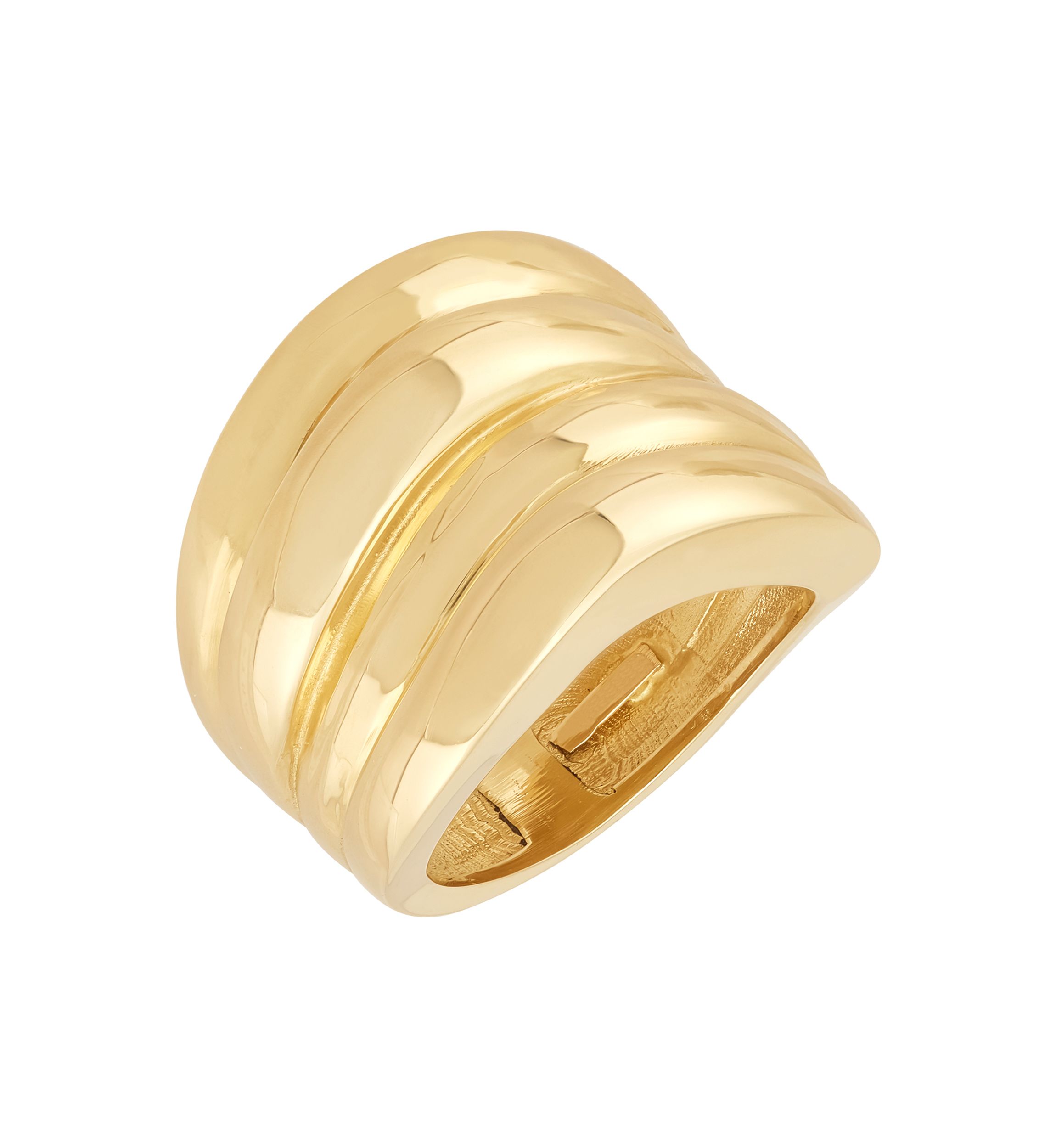 Multi Row Wavy Band Ring in 10K Yellow Gold