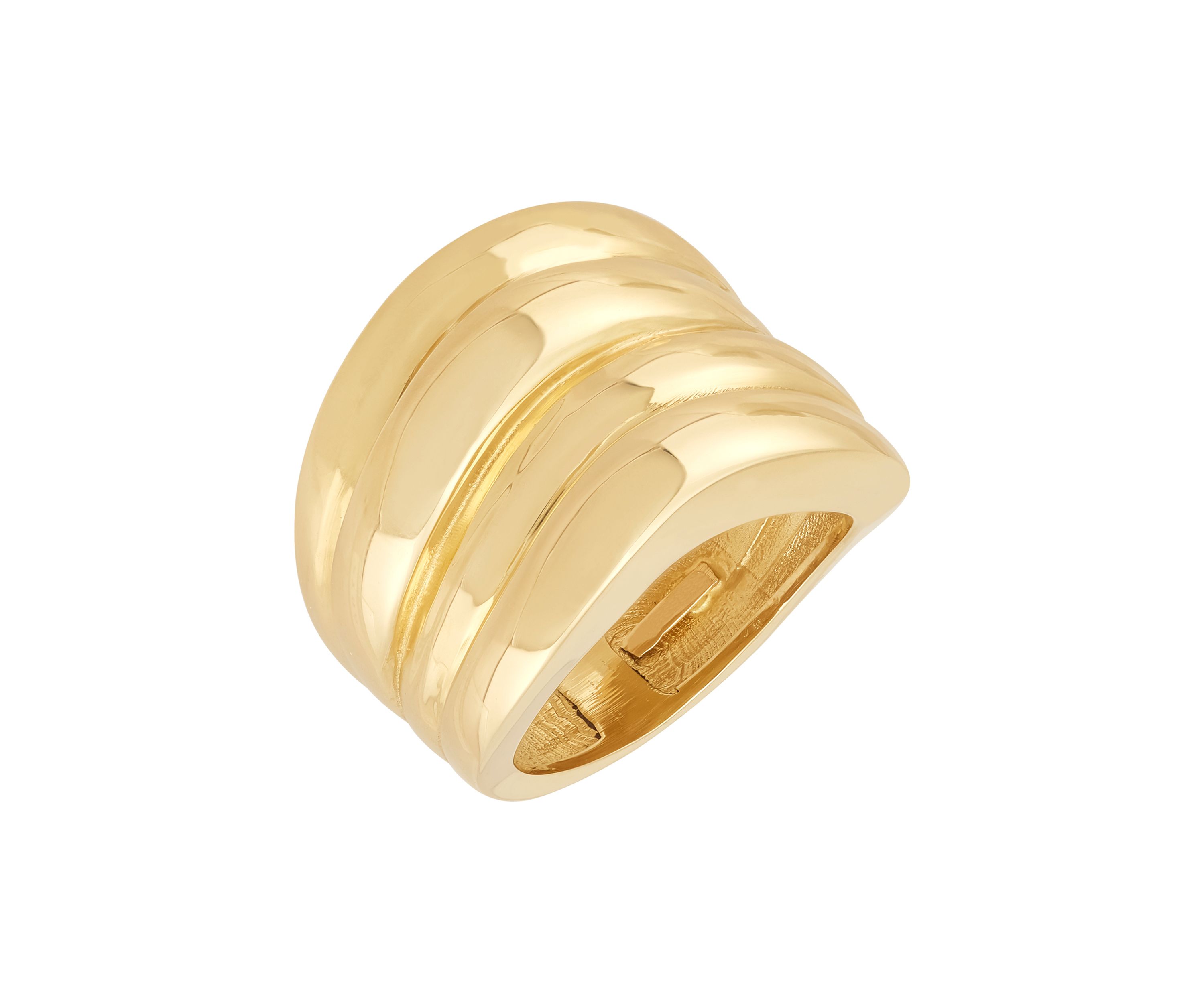 Multi Row Wavy Band Ring in 10K Yellow Gold
