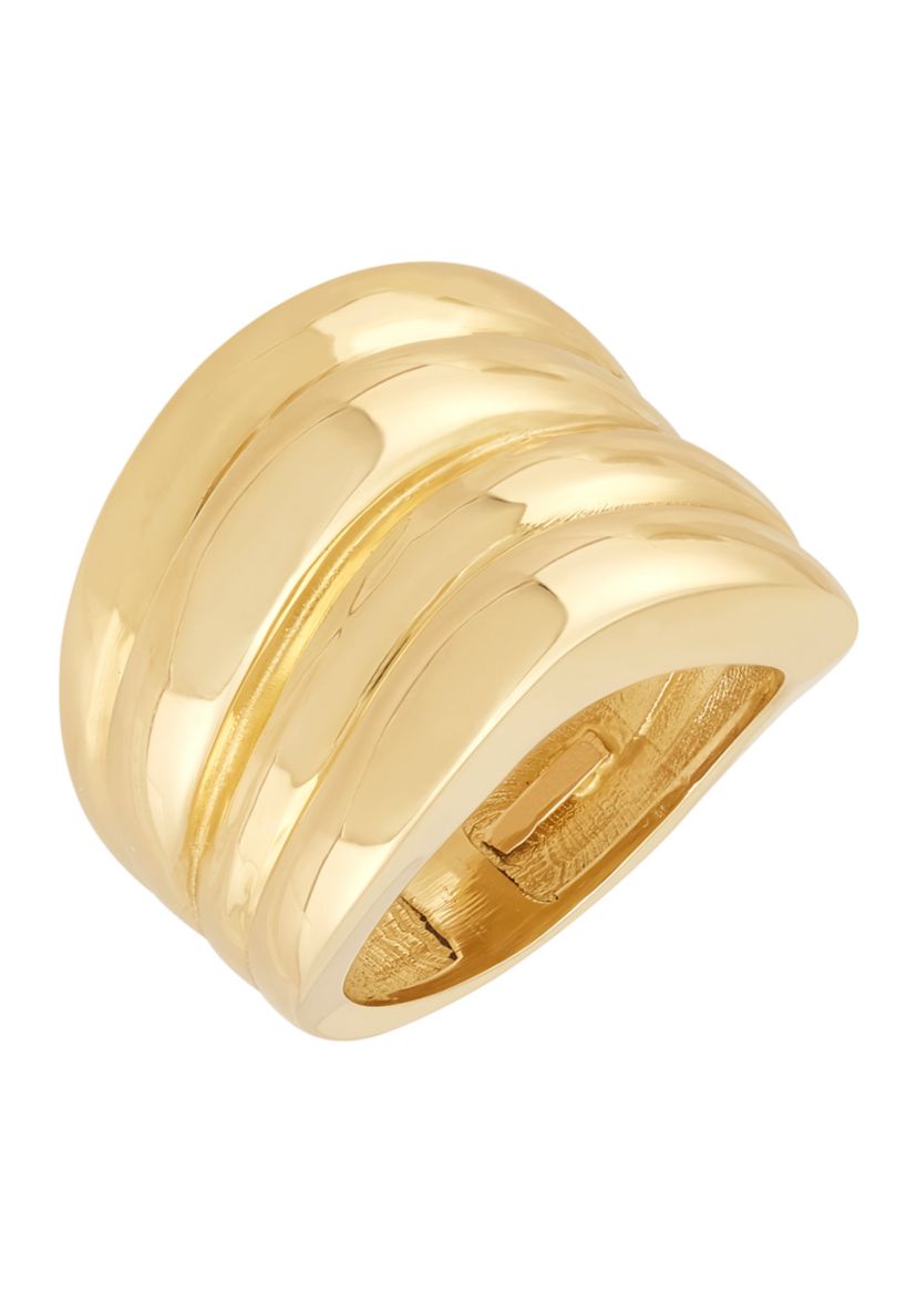 Multi Row Wavy Band Ring in 10K Yellow Gold