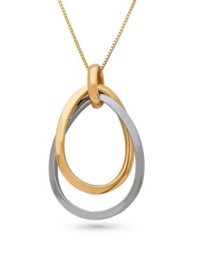 Belk & Co 10K Yellow Gold and White Gold Loop Pendant Necklace