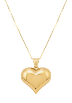 Belk & Co. Heart Pendant Necklace In 10k Yellow Gold | belk