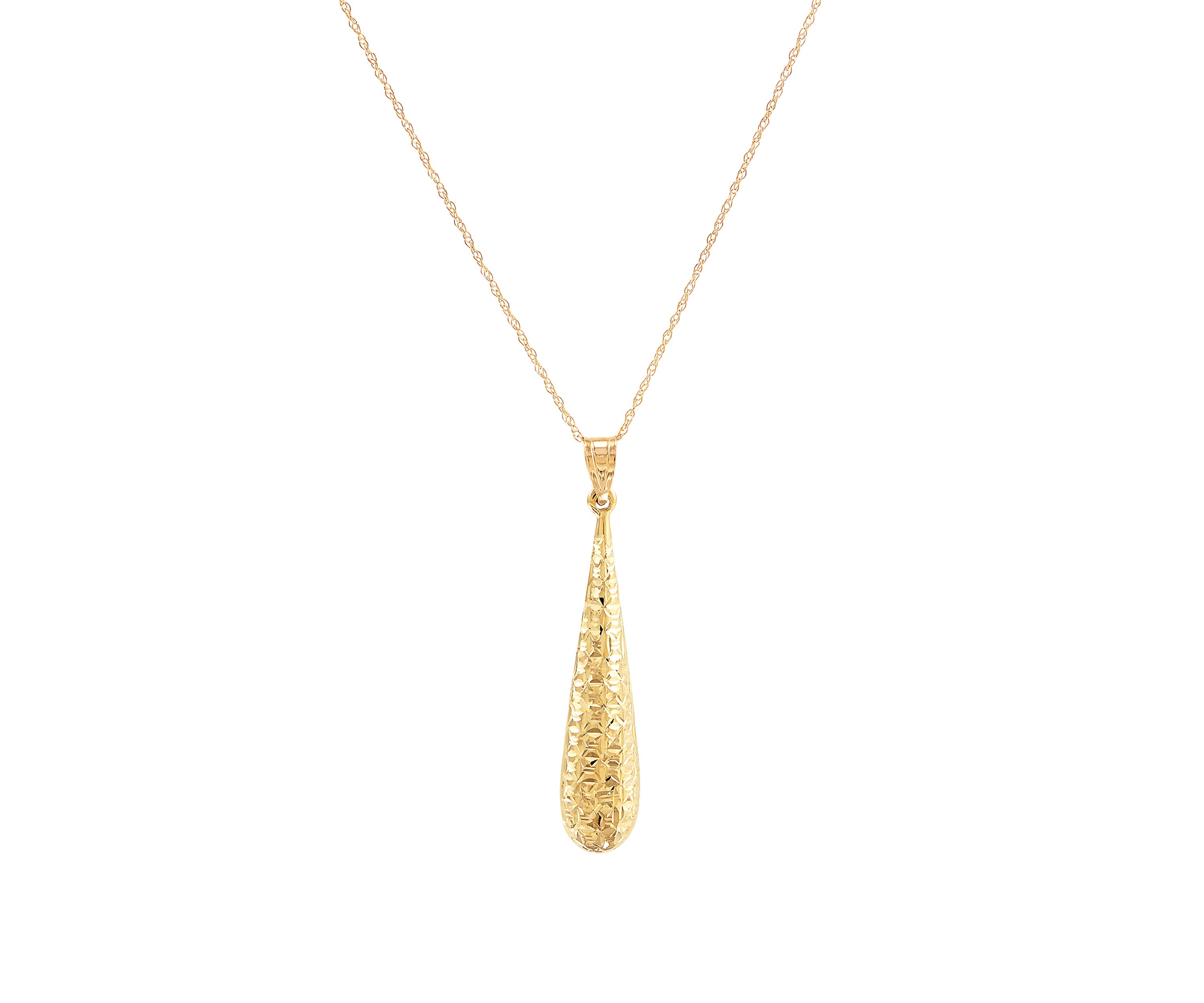 Drop Pendant Necklace in 10k Yellow Gold 