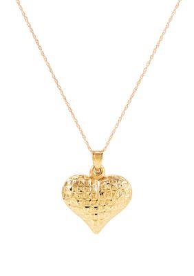 Belk & Co Heart Pendant Necklace in 10k Yellow Gold, 18 in