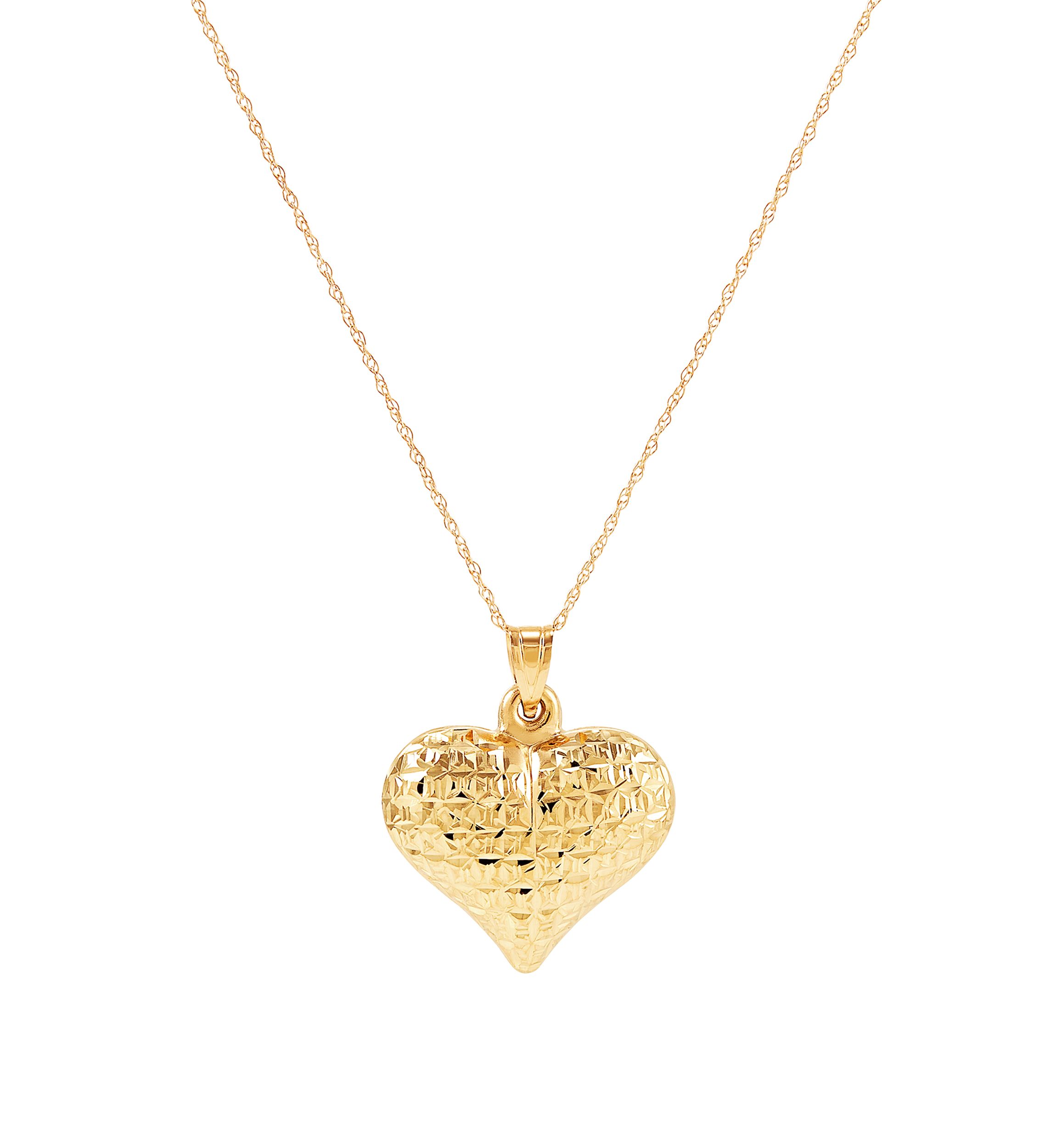 Heart Pendant Necklace in 10k Yellow Gold 