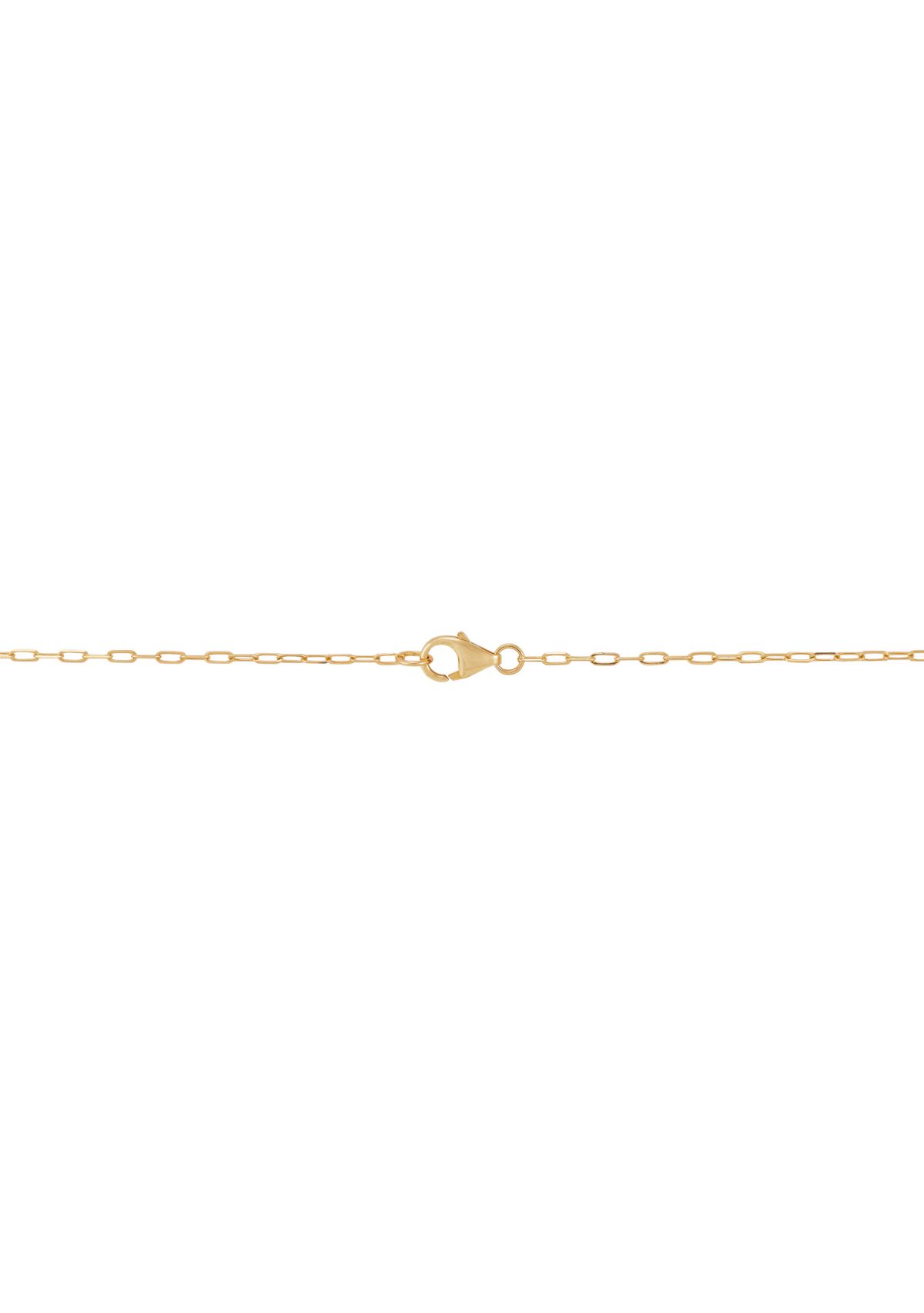 Heart Disk Pendant with 18" Mirror Chain Necklace in 10K Yellow Gold
