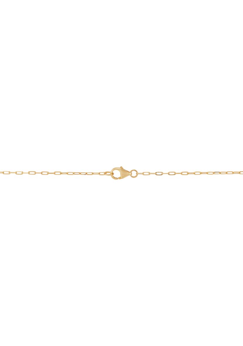 Heart Disk Pendant with 18" Mirror Chain Necklace in 10K Yellow Gold