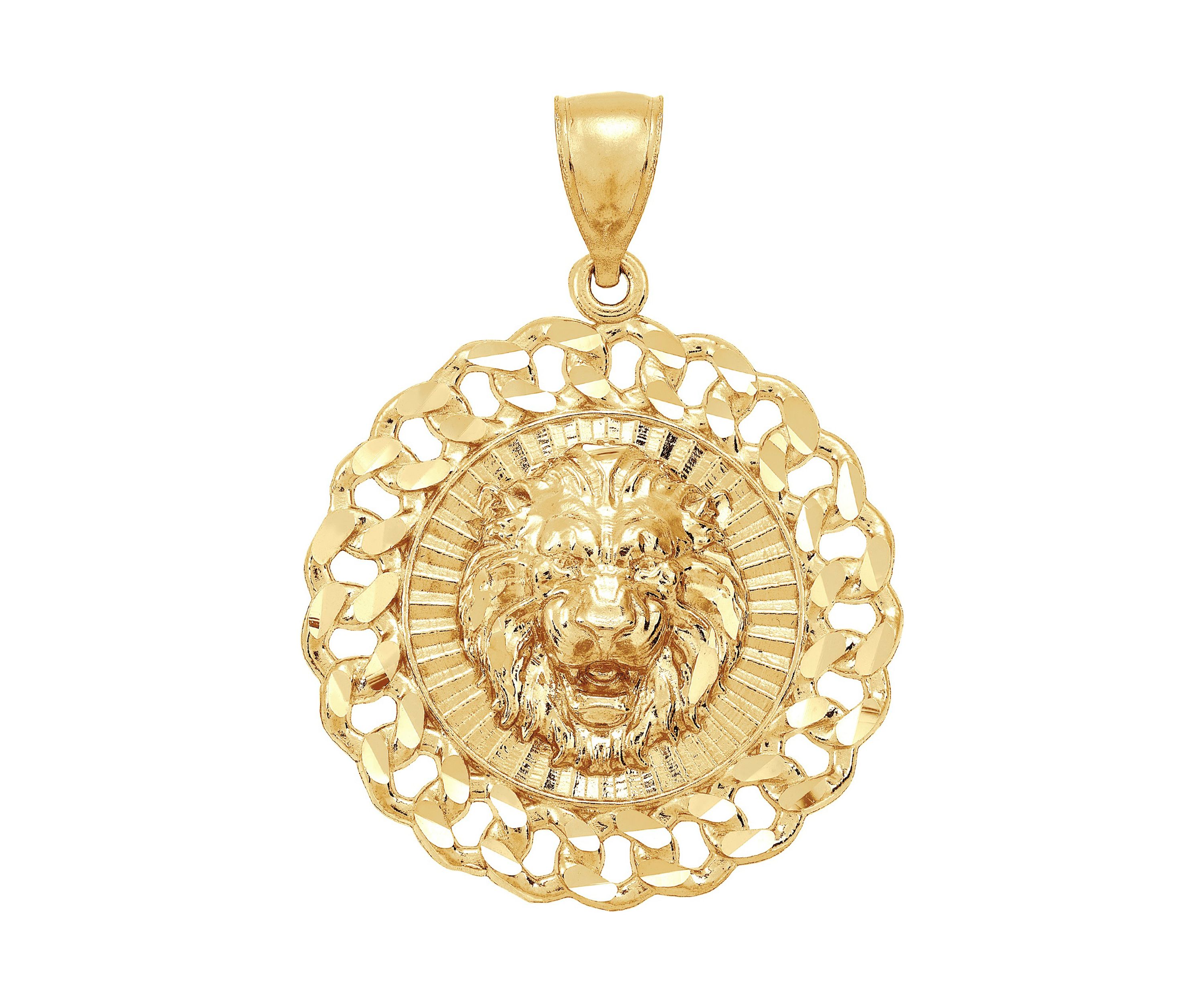 Lion Head Pendant in 10K Yellow Gold