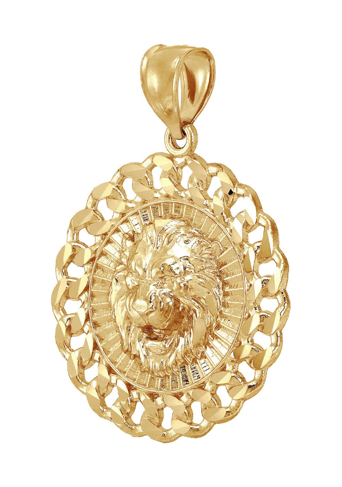 Lion Head Pendant in 10K Yellow Gold