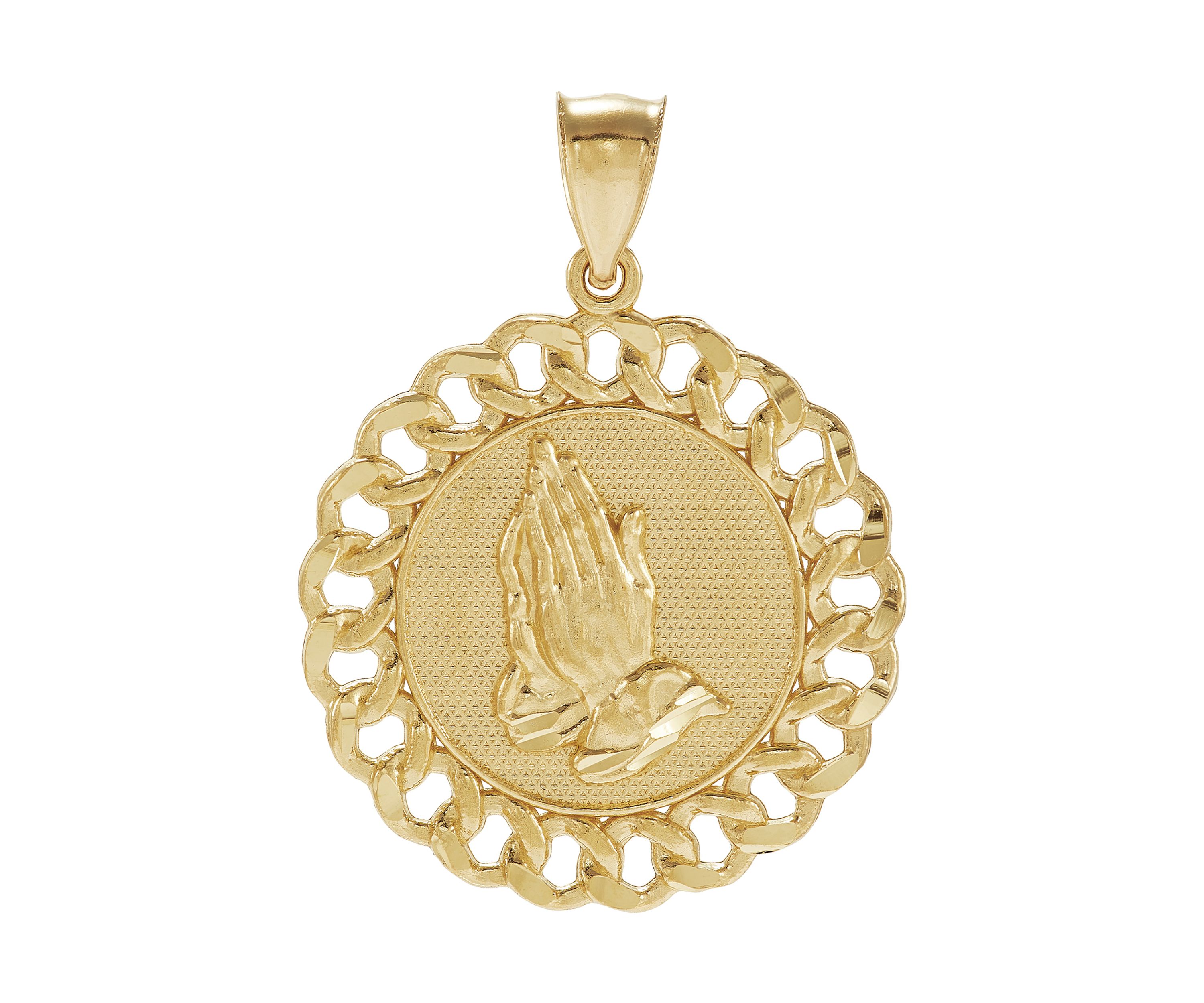 Praying Hands Pendant in 10K Yellow Gold