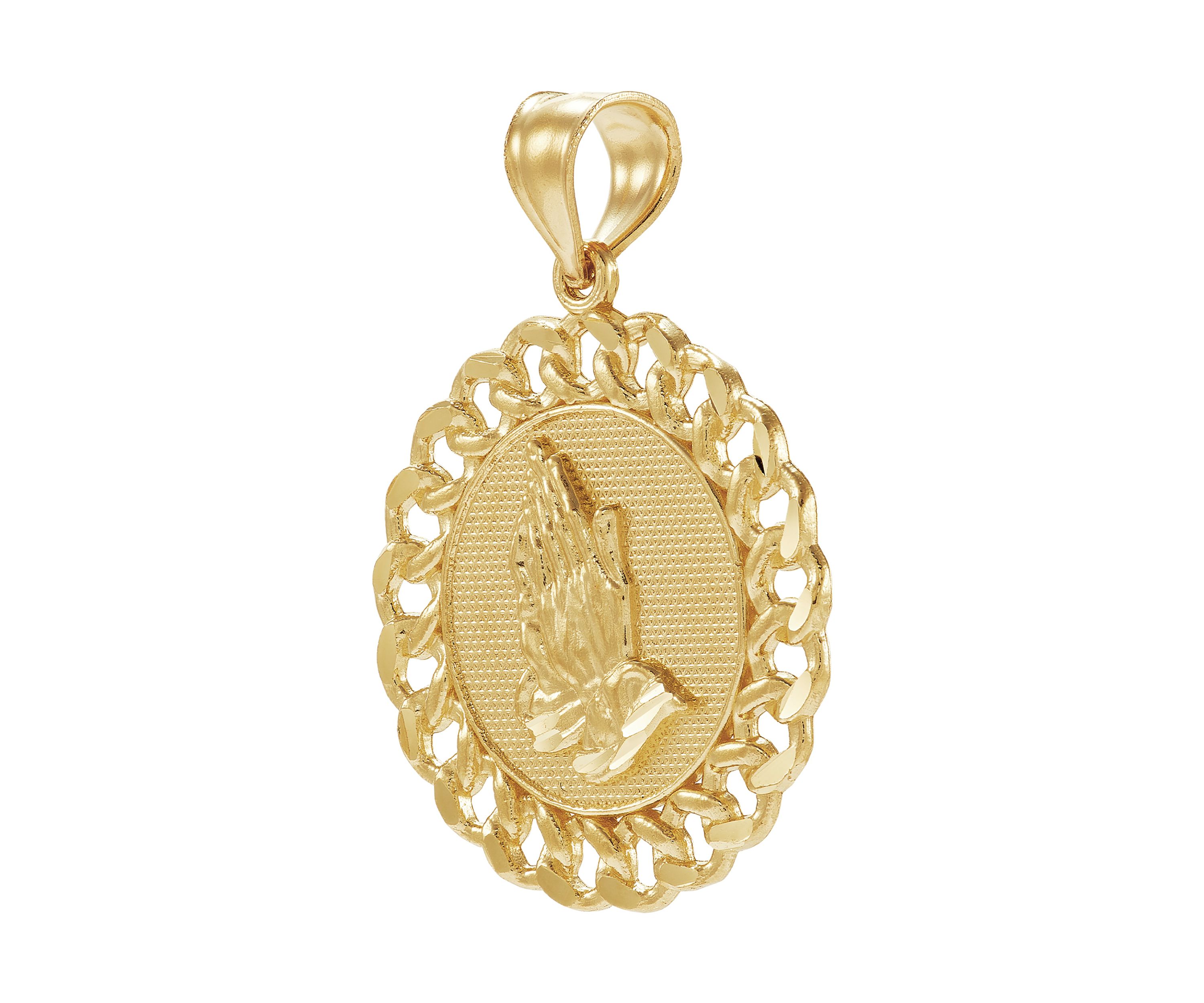 Praying Hands Pendant in 10K Yellow Gold
