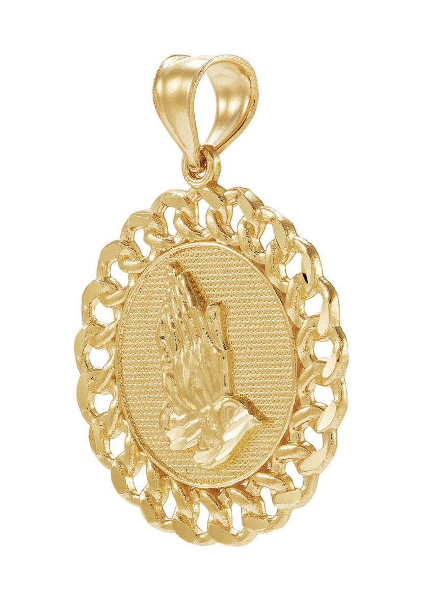 Praying Hands Pendant in 10K Yellow Gold