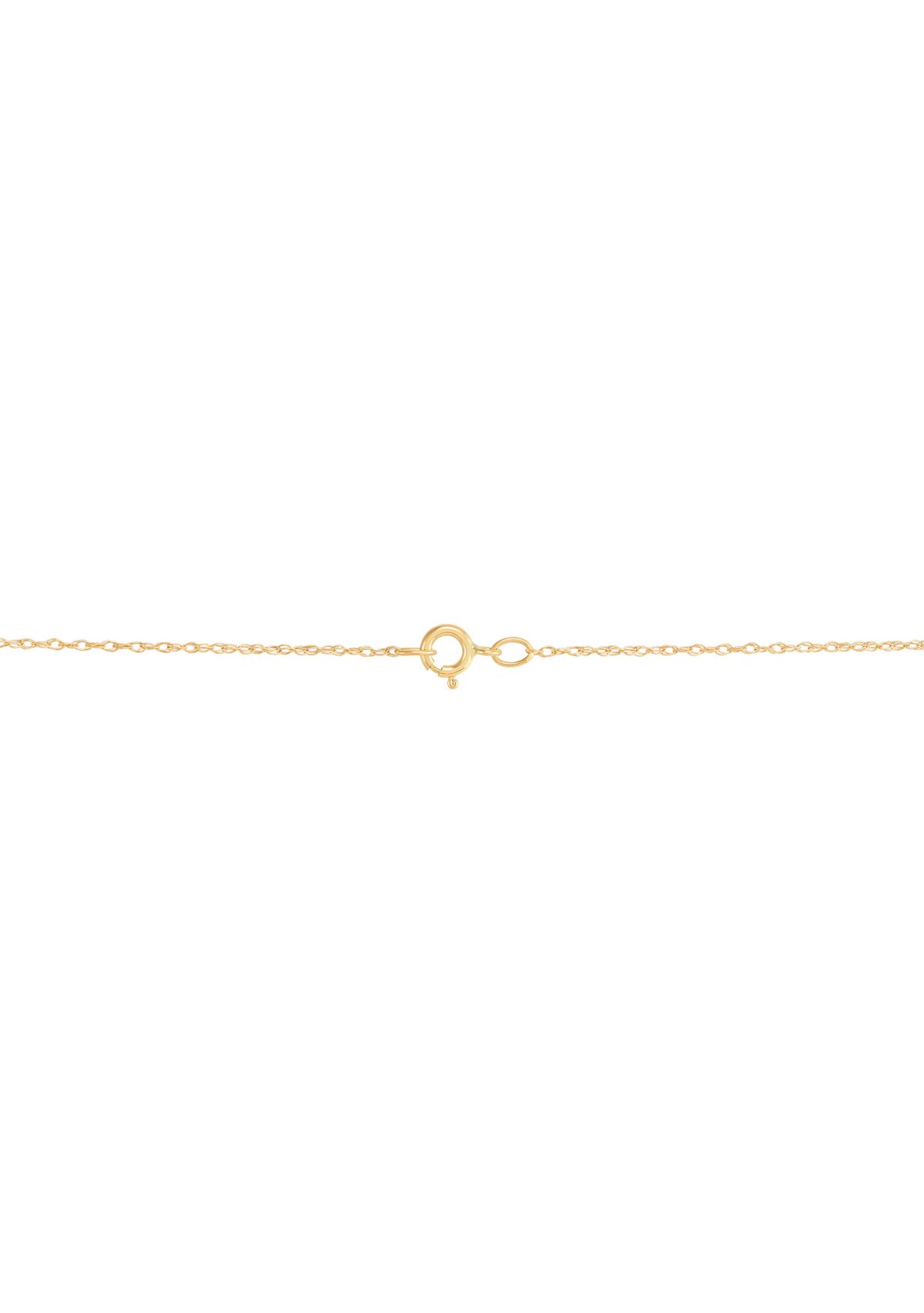 Cut Out Heart Disk Pendant with 18" Rope Chain in 10K Two Tone Gold
