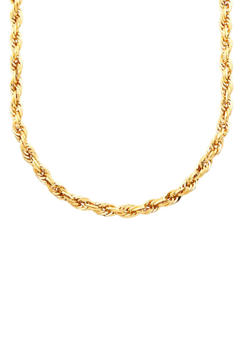 Square Hollow Cashmere Rope Chain in 10K Yellow Gold