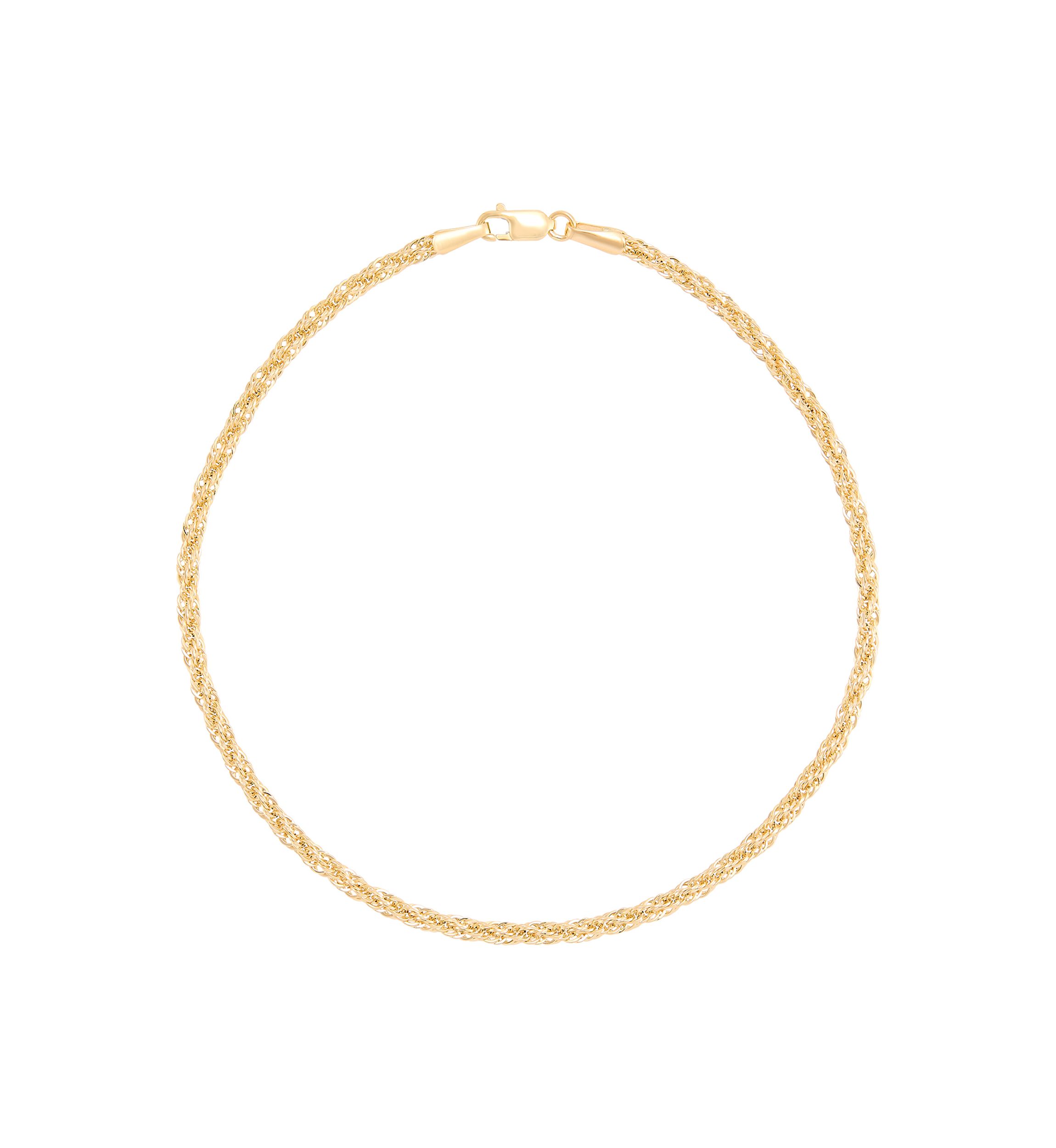 Hollow Infinity Rope Chain Anklet in 10K Yellow Gold