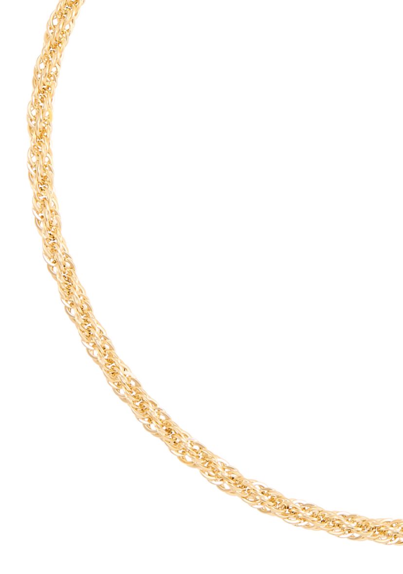 Hollow Infinity Rope Chain Anklet in 10K Yellow Gold