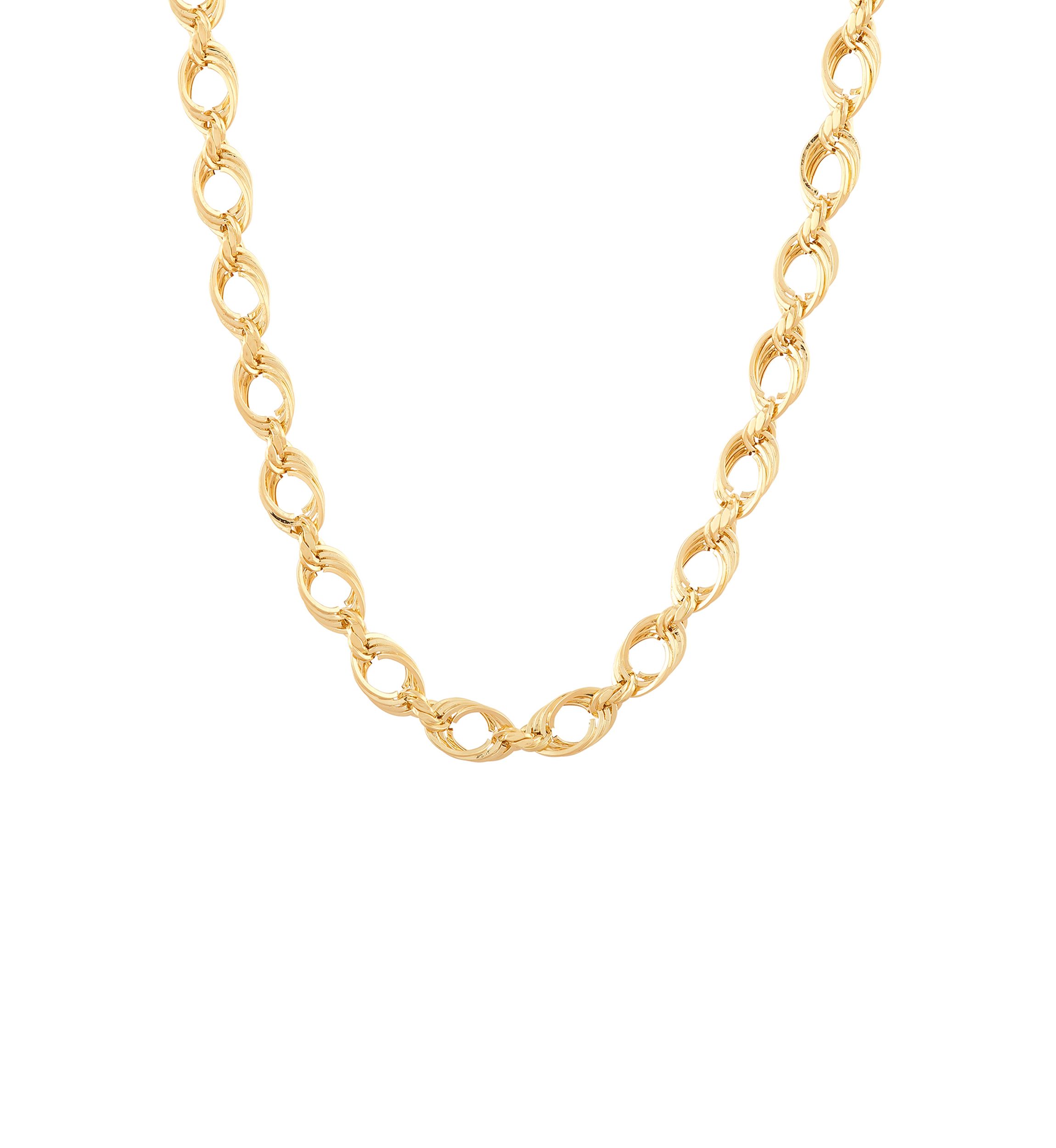 Hollow Soprano Square Rope Chain Necklace in 10K Yellow Gold