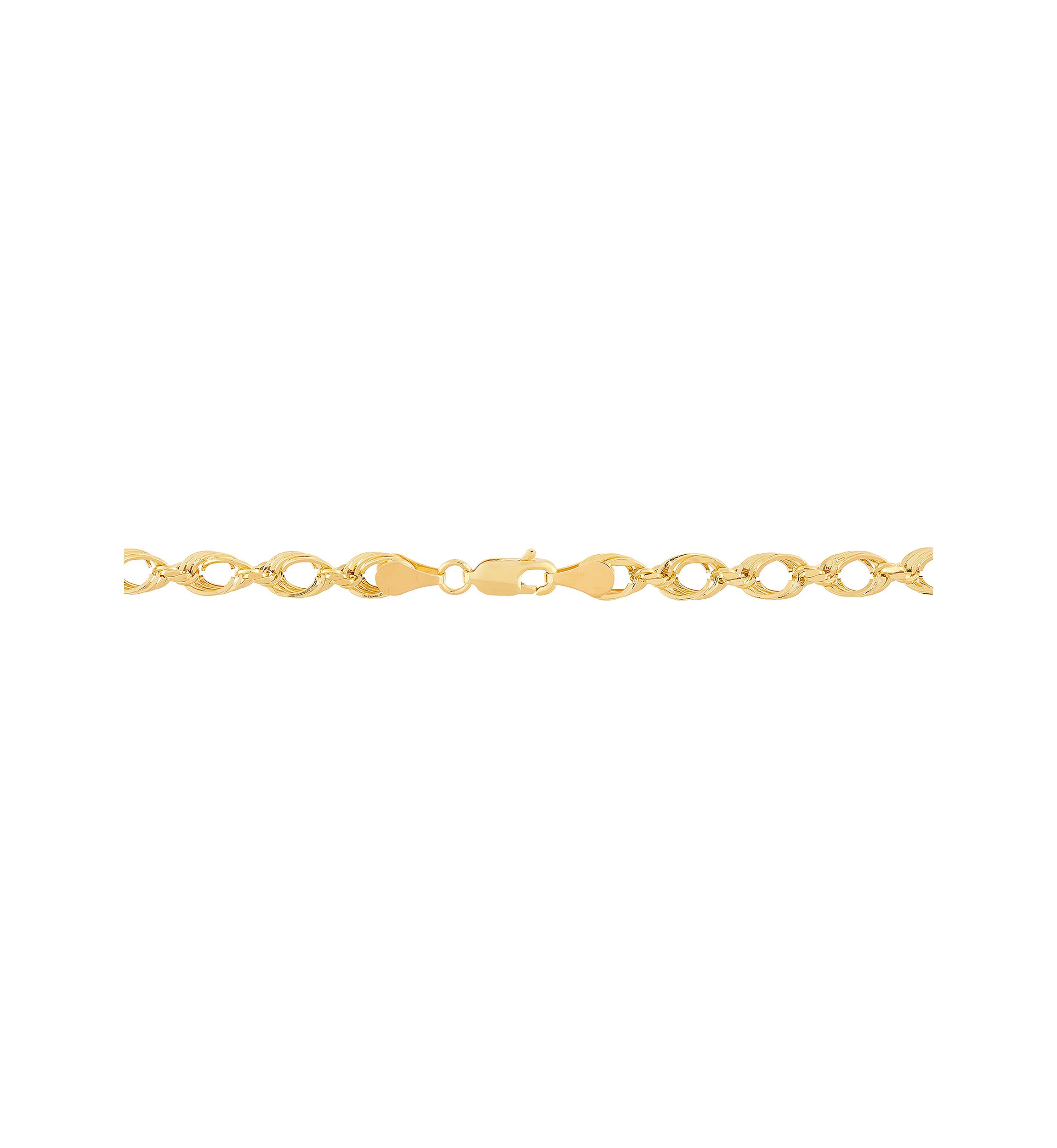 Hollow Soprano Square Rope Chain Necklace in 10K Yellow Gold