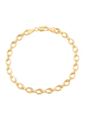 Belk & Co. Hollow Soprano Square Rope Chain Bracelet in 10K Yellow Gold ...