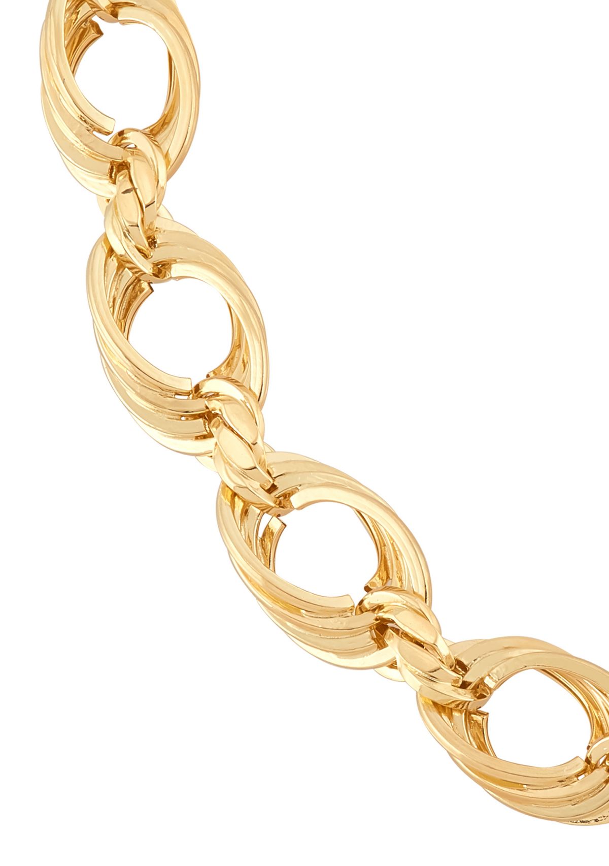 Hollow Soprano Square Rope Chain Bracelet in 10K Yellow Gold