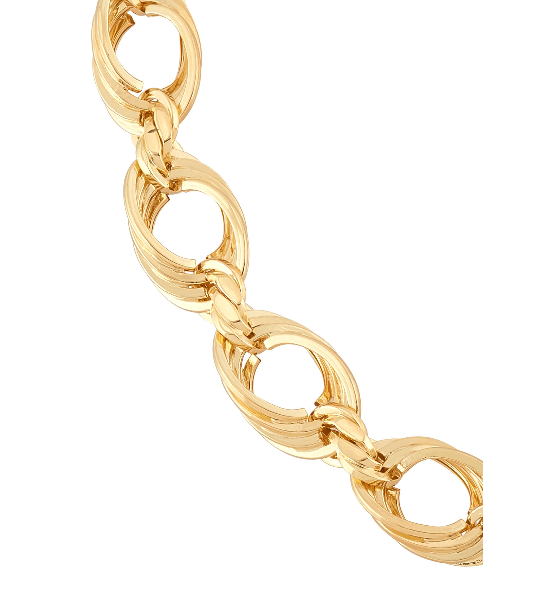 Hollow Soprano Square Rope Chain Bracelet in 10K Yellow Gold