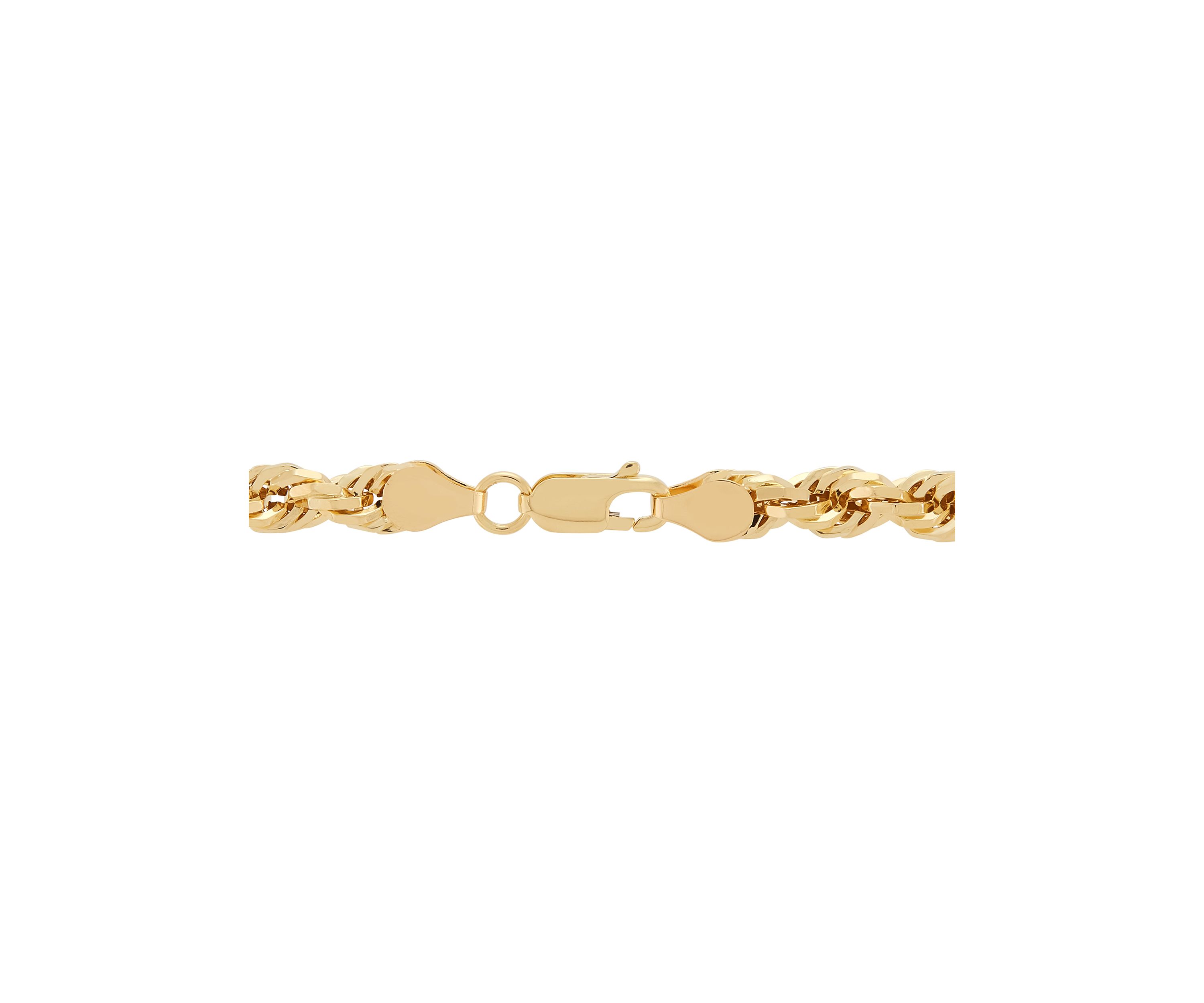 Hollow Octagonal Rope Chain in 10K Yellow Gold